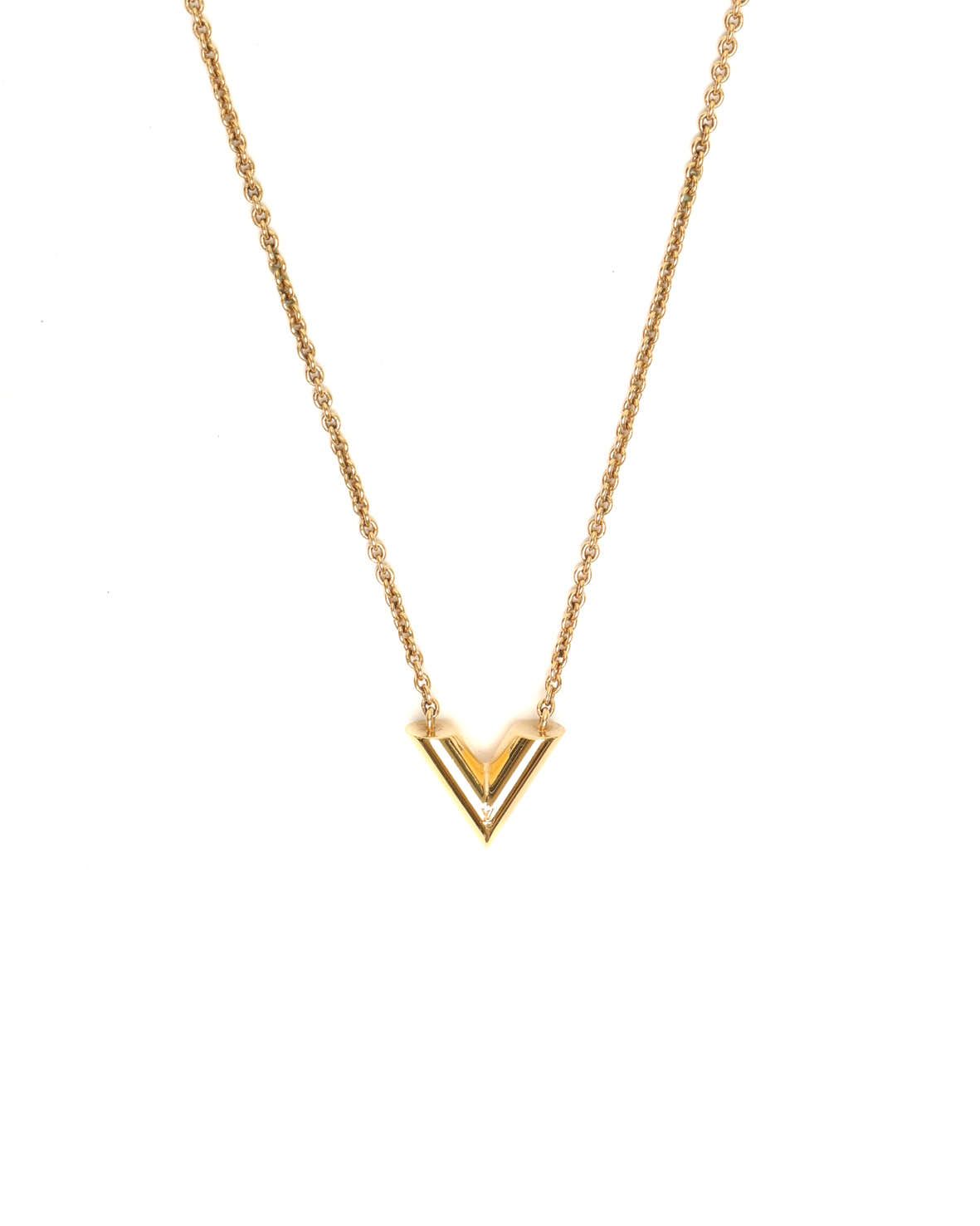 Pre-owned Louis Vuitton Essential V Necklace In Gold