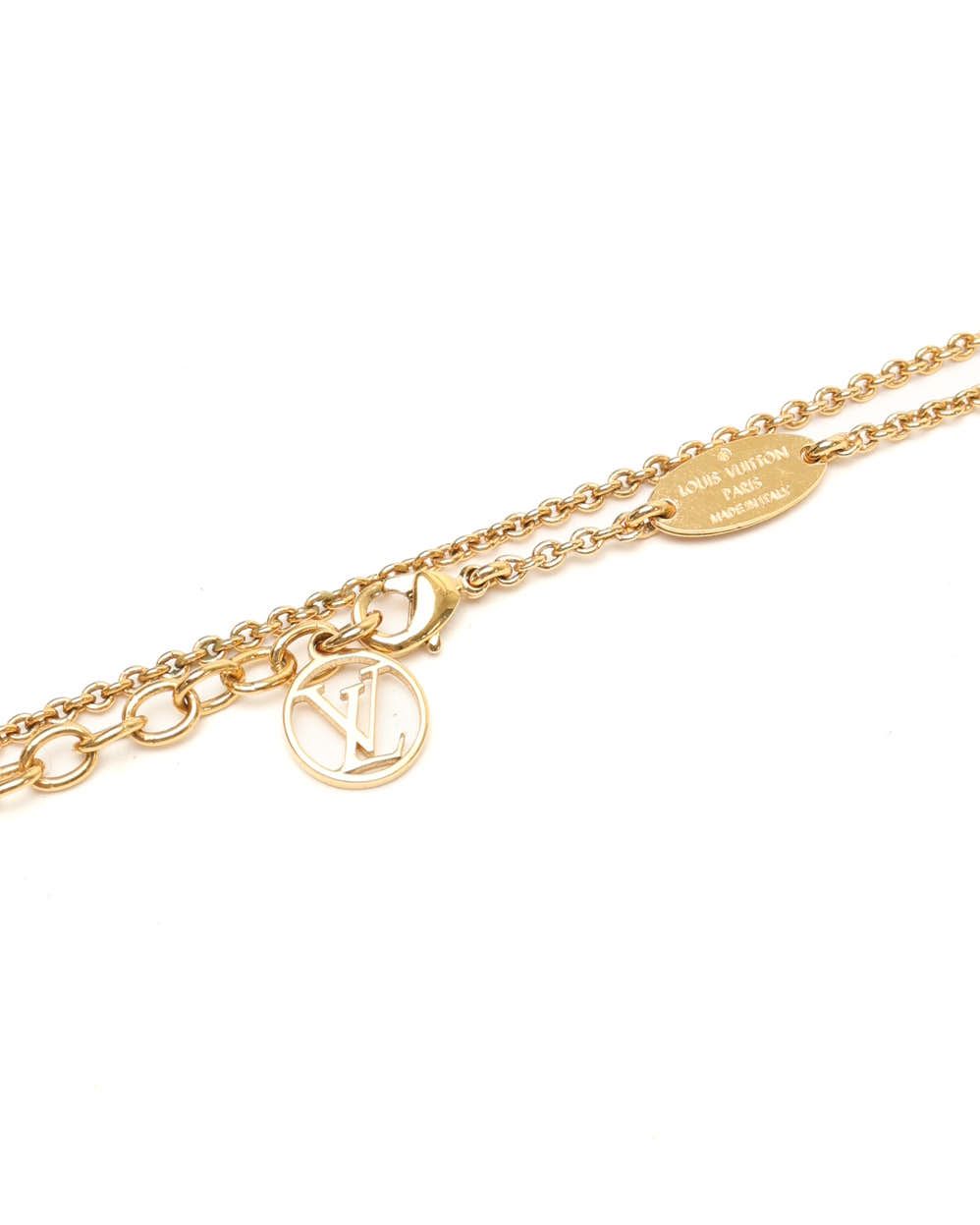 Pre-owned Louis Vuitton Essential V Necklace In Gold