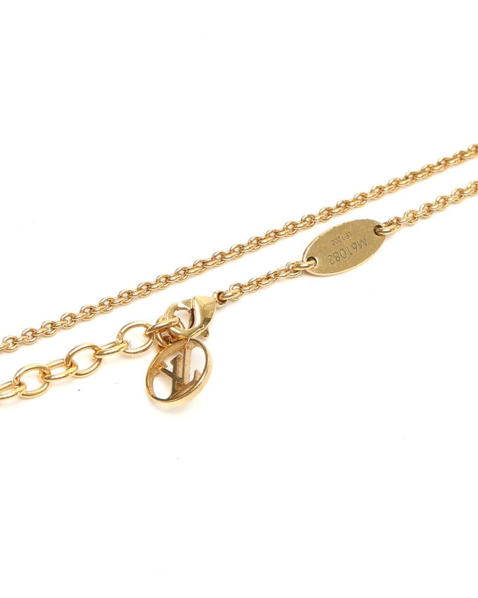 Pre-owned Louis Vuitton Essential V Necklace In Gold