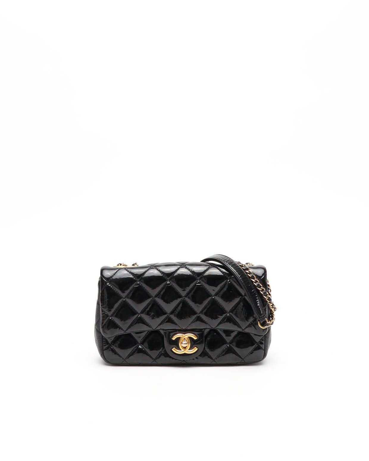 Pre-owned Chanel Classic Mini Rectangular Single Flap Bag In Black