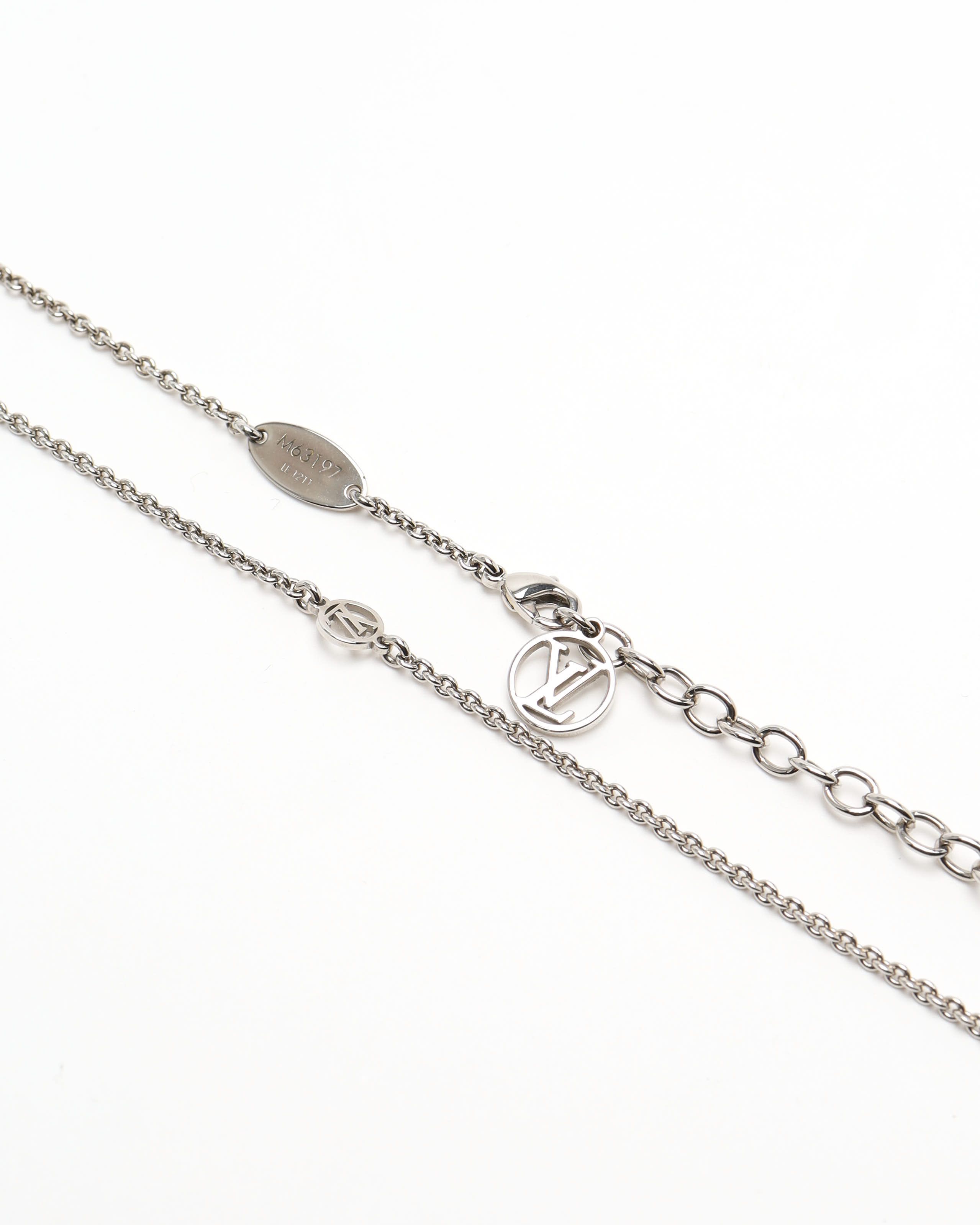 Pre-owned Louis Vuitton Essential V Necklace In Silver