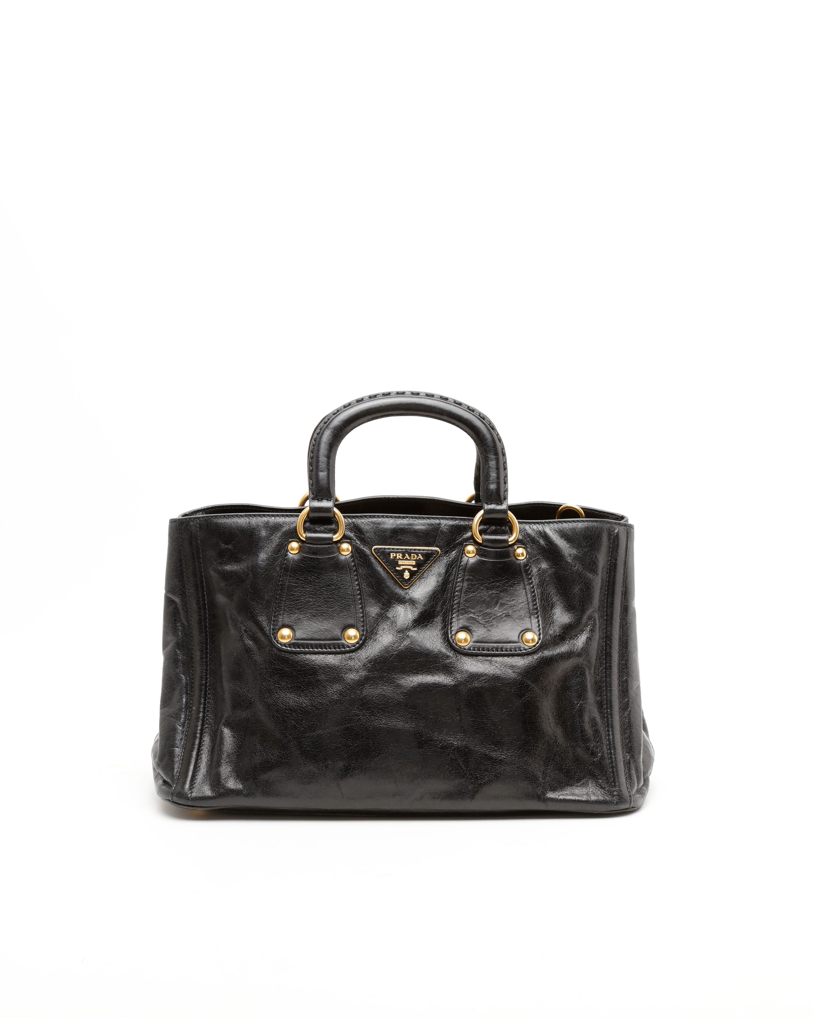 Prada Vitello Phenix Convertible Tote Bag In Brown
