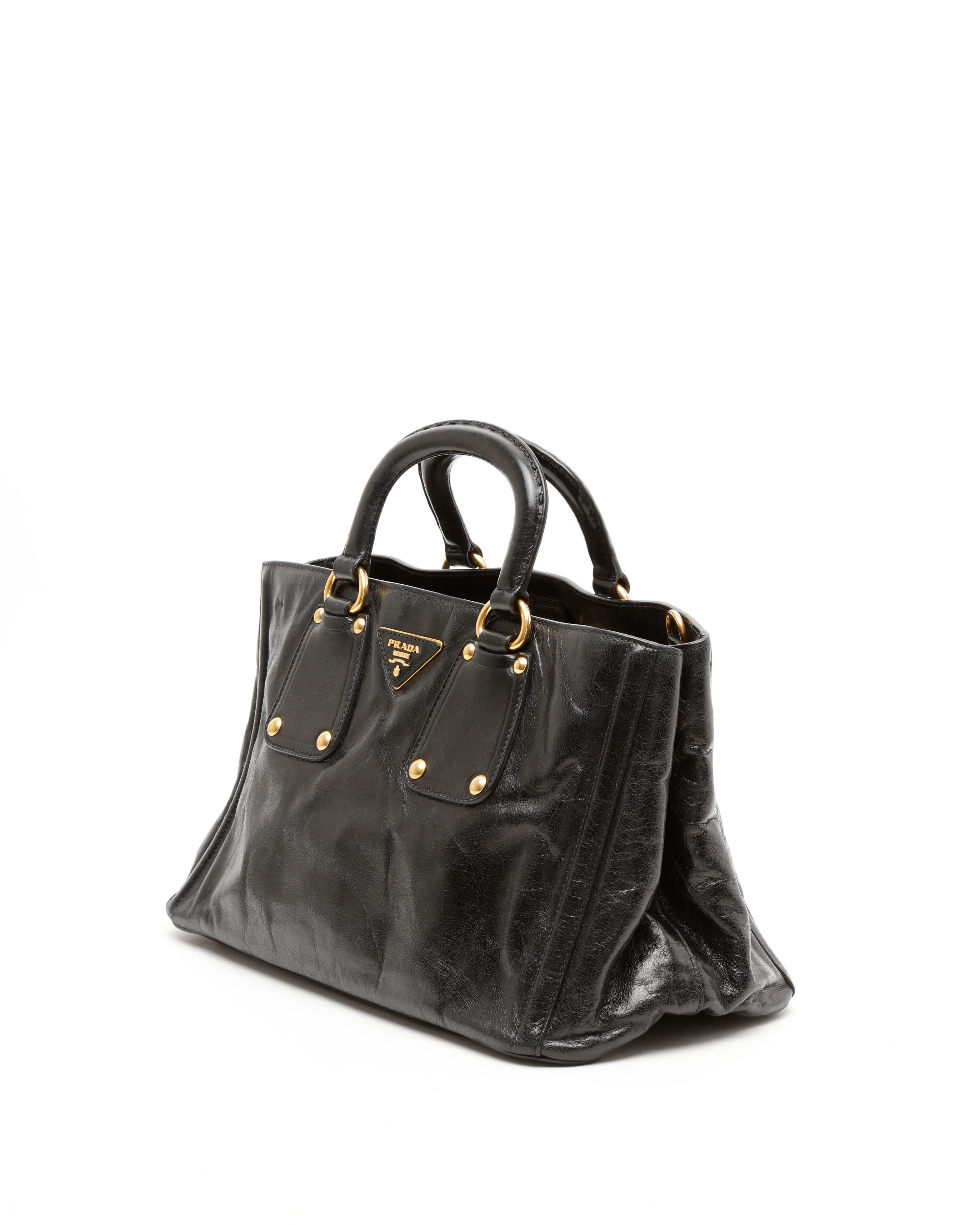 Prada Vitello Phenix Convertible Tote Bag In Brown