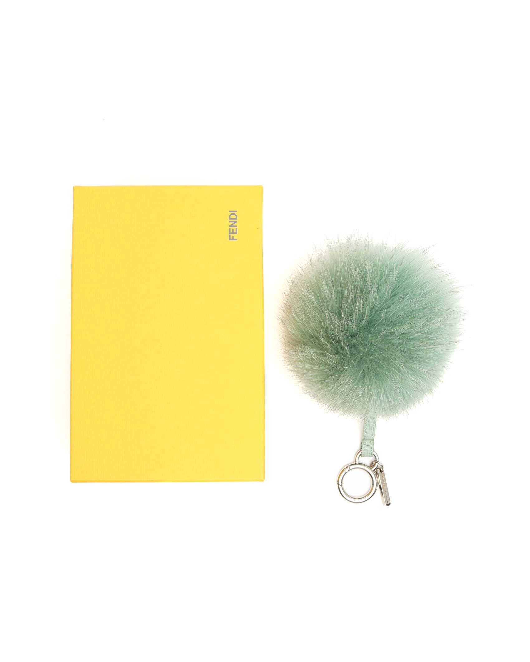 Fendi Pom-pom Fur Charm In Green