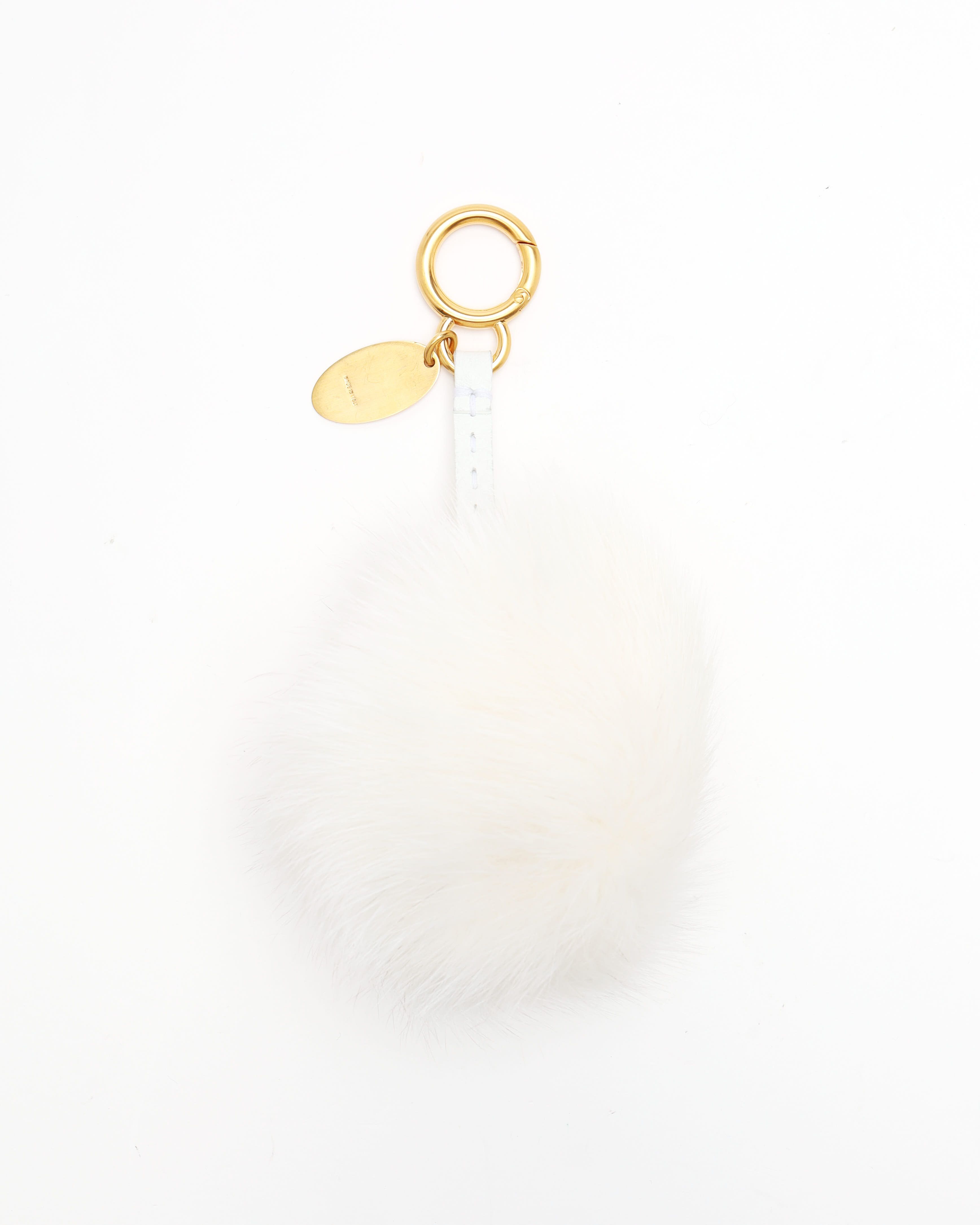 Fendi Pom-pom Fur Charm In White