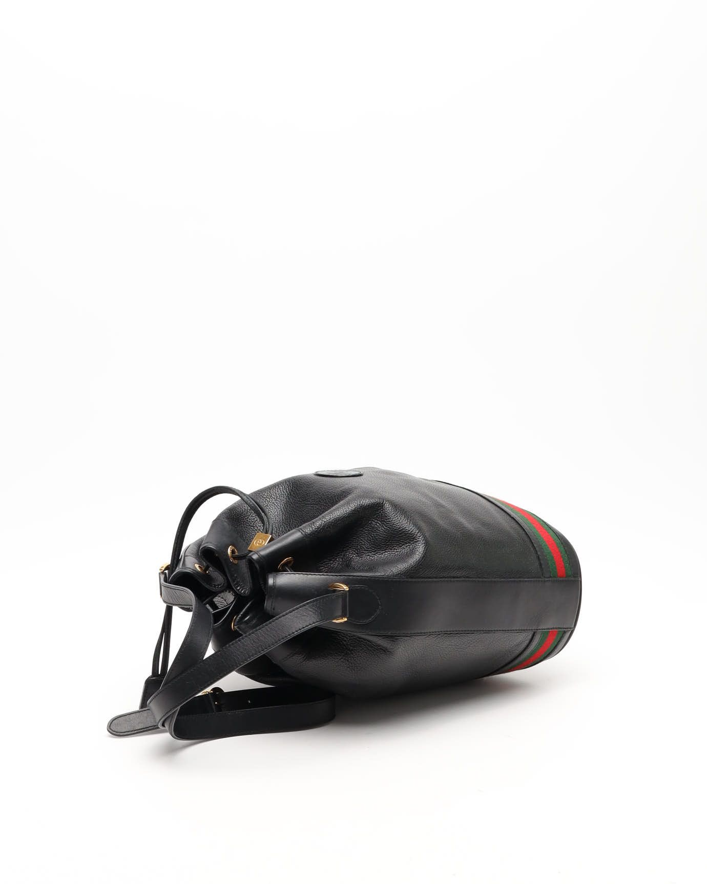 Gucci Sherry Line Bucket Bag In Black