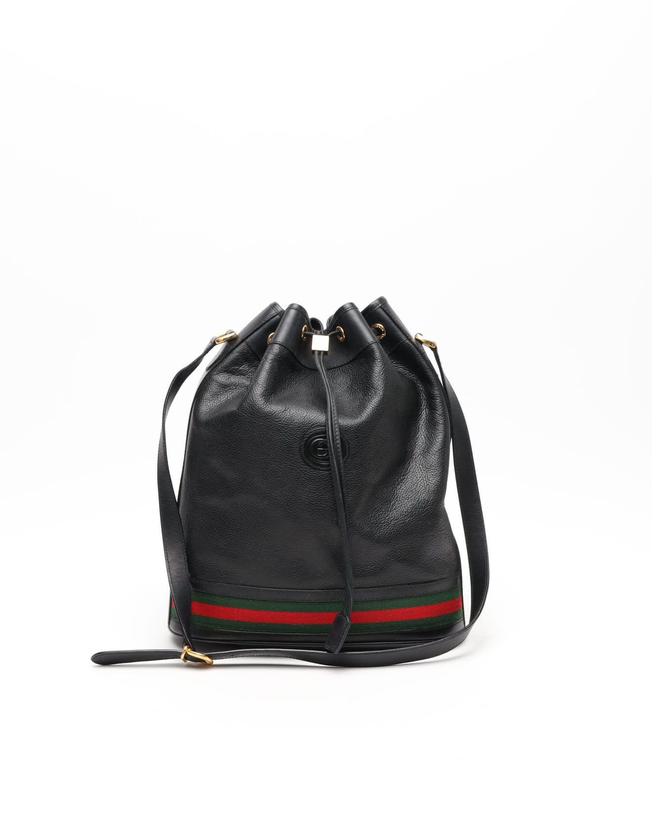 Gucci Sherry Line Bucket Bag In Black