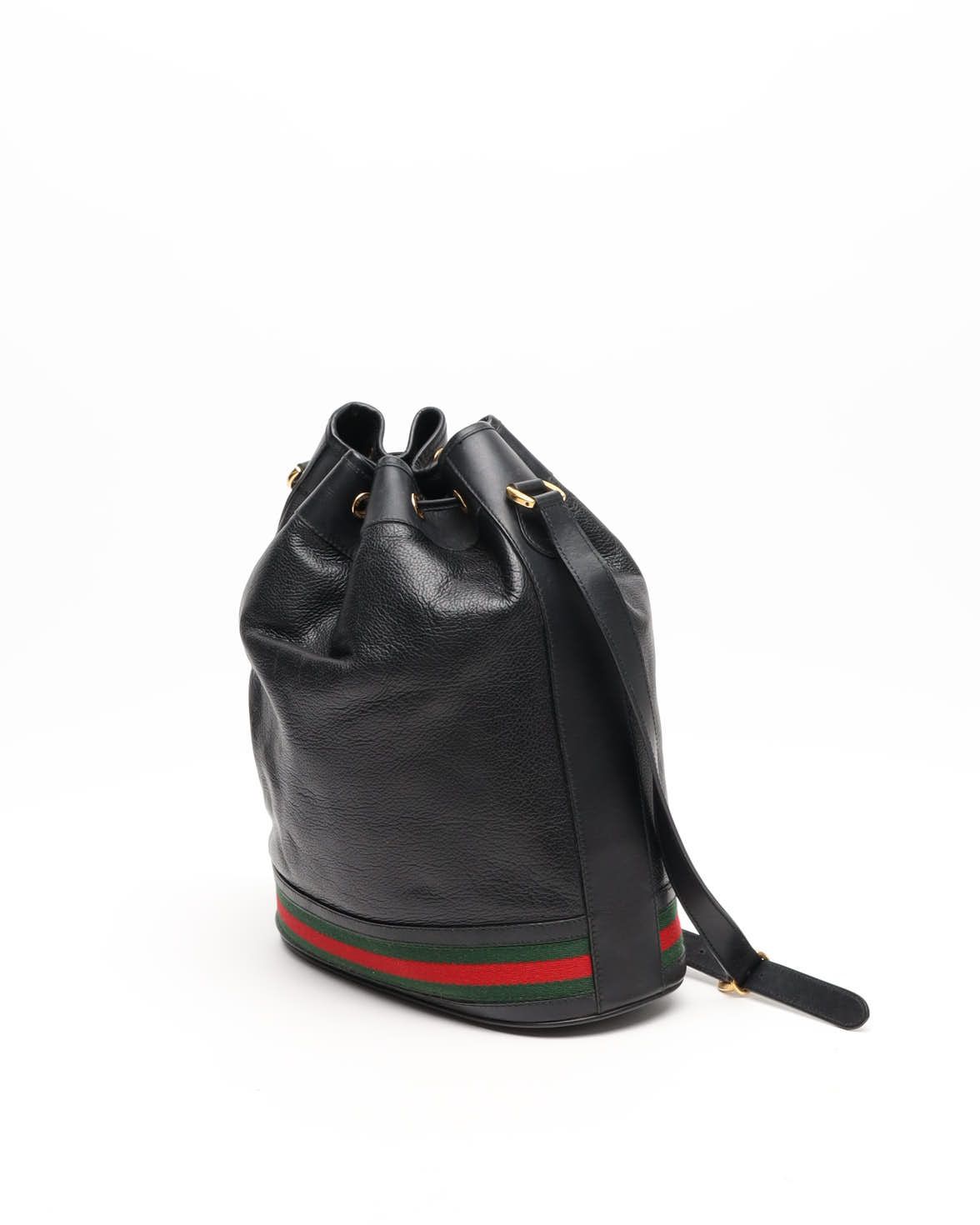Gucci Sherry Line Bucket Bag In Black