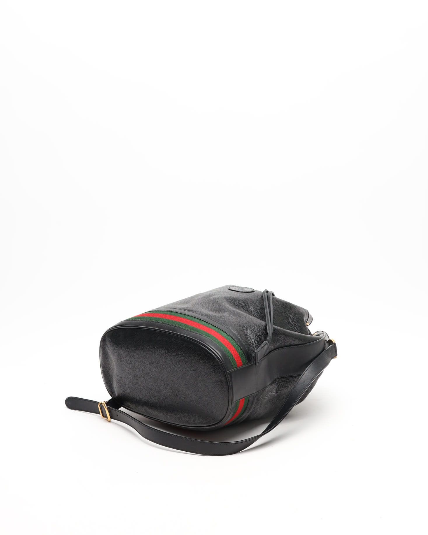 Gucci Sherry Line Bucket Bag In Black
