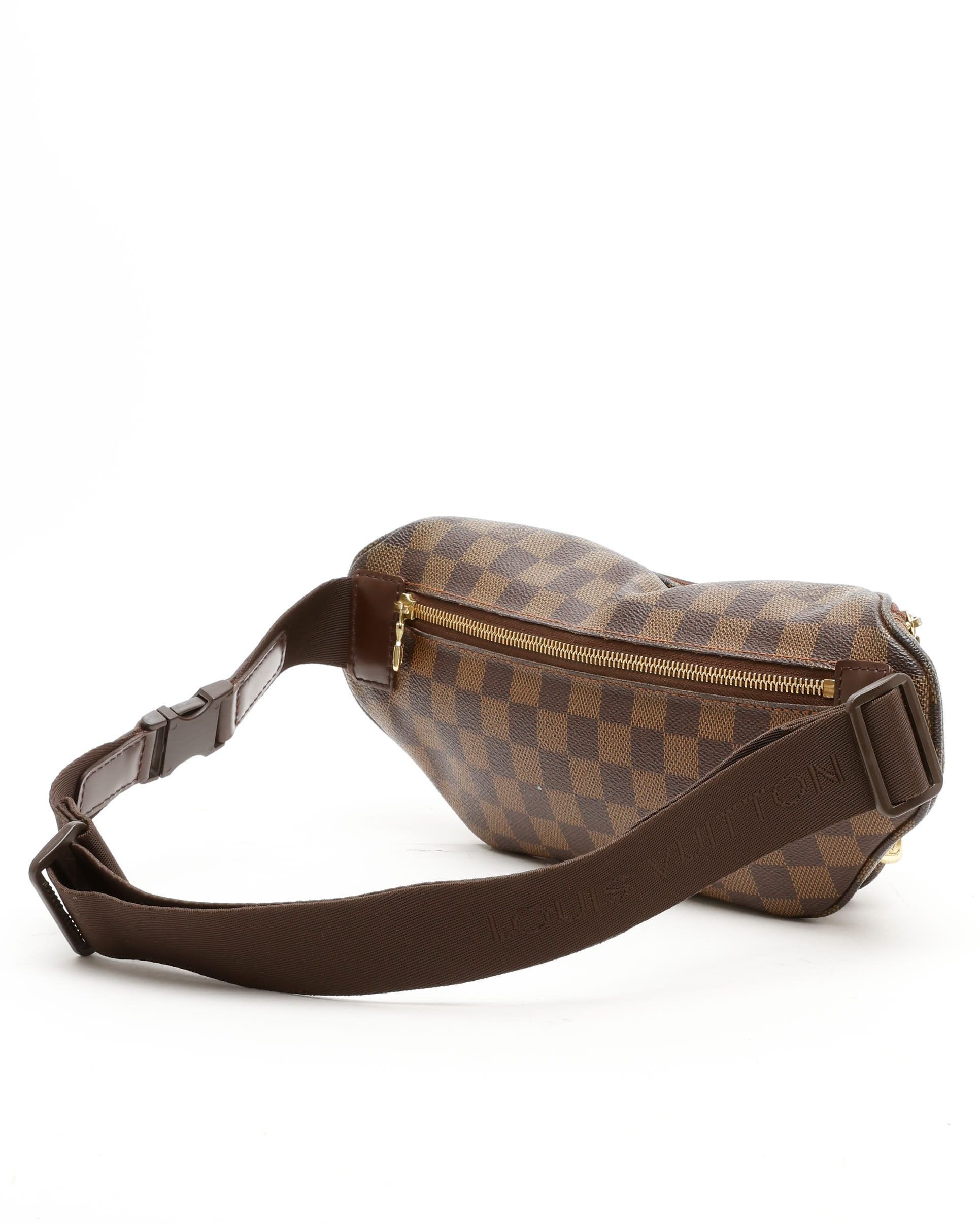 Pre-owned Louis Vuitton Damier Ebene Melville Bum Bag In Brown