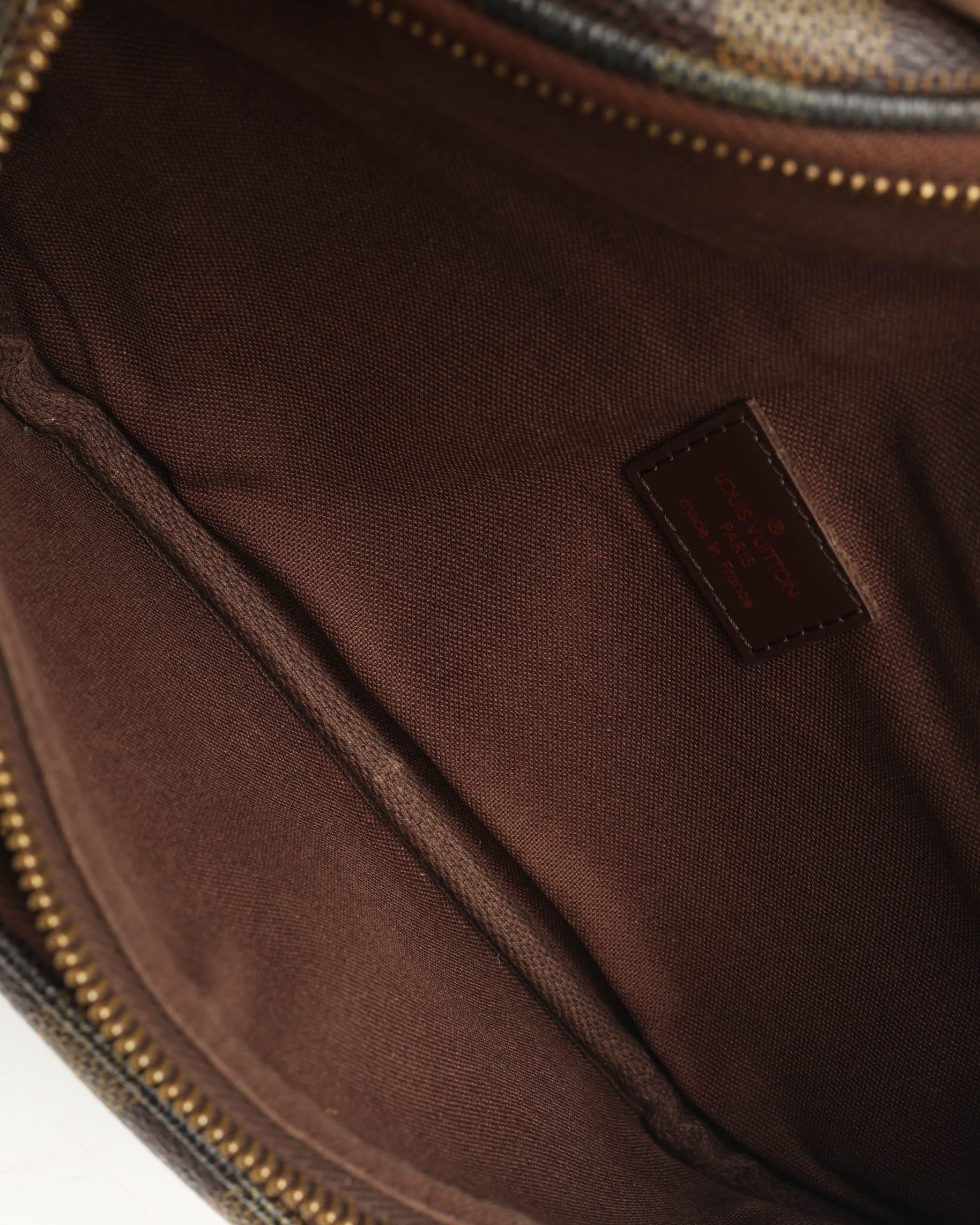 Pre-owned Louis Vuitton Damier Ebene Melville Bum Bag In Brown
