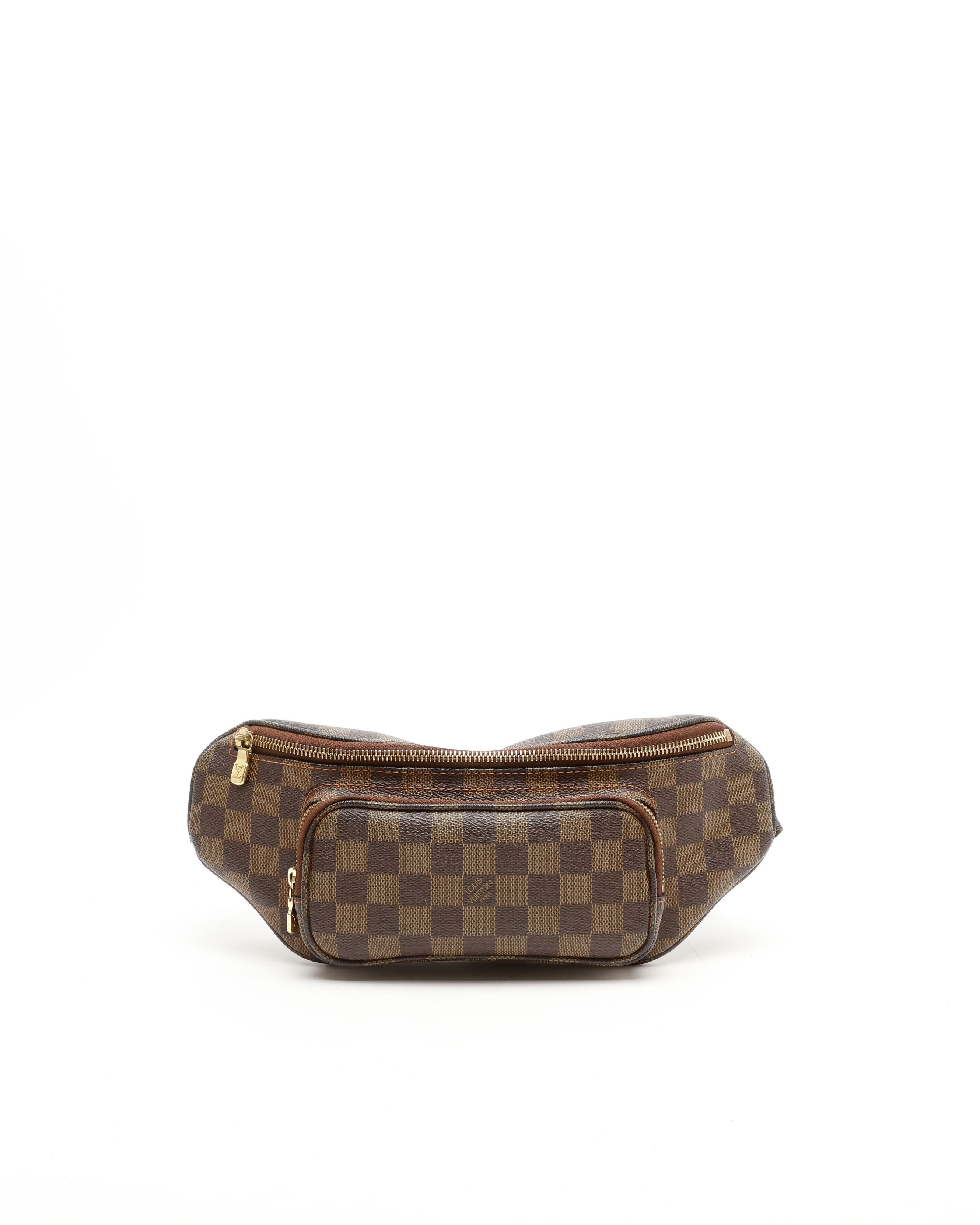 Pre-owned Louis Vuitton Damier Ebene Melville Bum Bag In Brown
