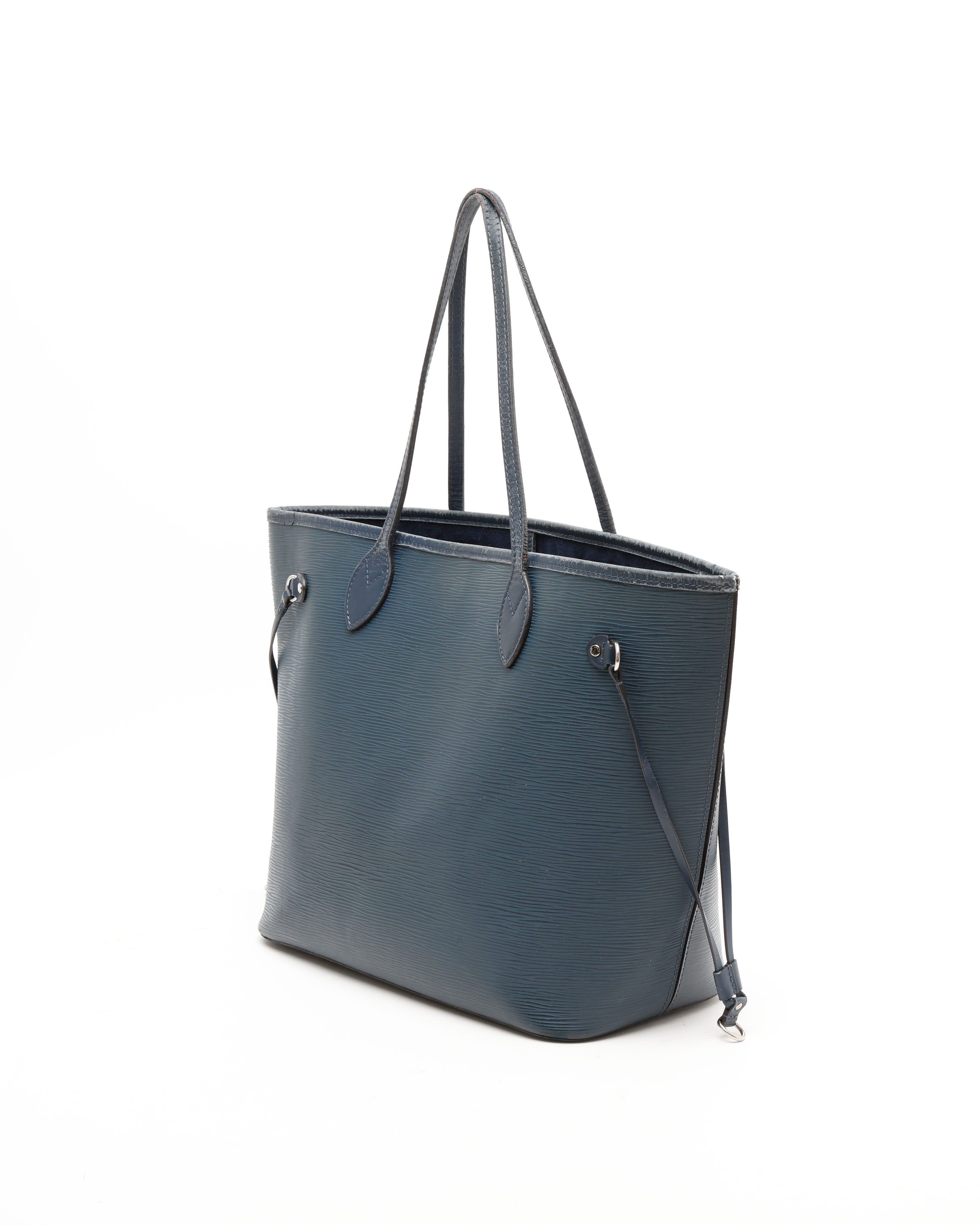 Pre-owned Louis Vuitton Epi Neverfull Mm Tote Bag In Blue