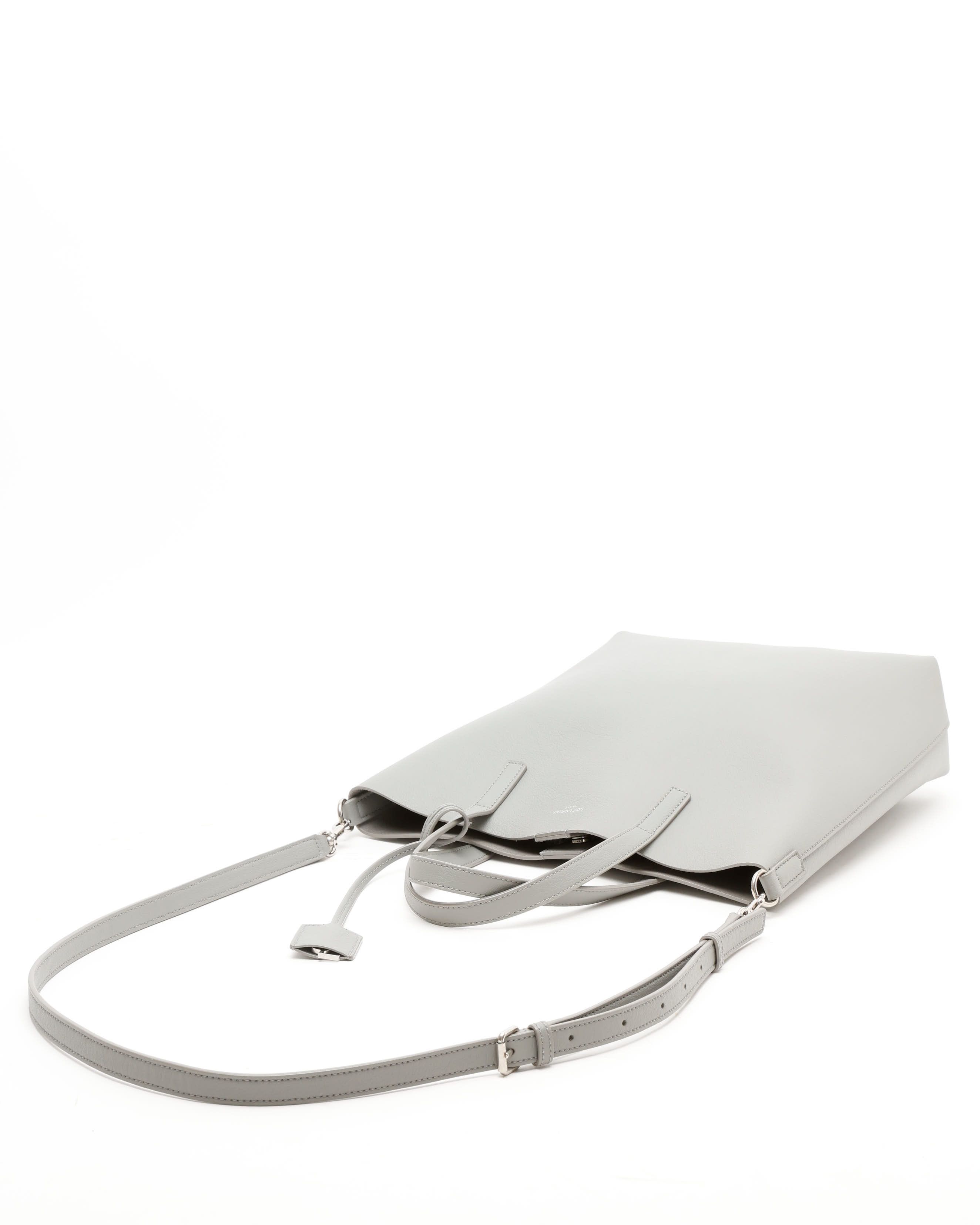 Saint Laurent N/s Toy Shopping Tote In Gray