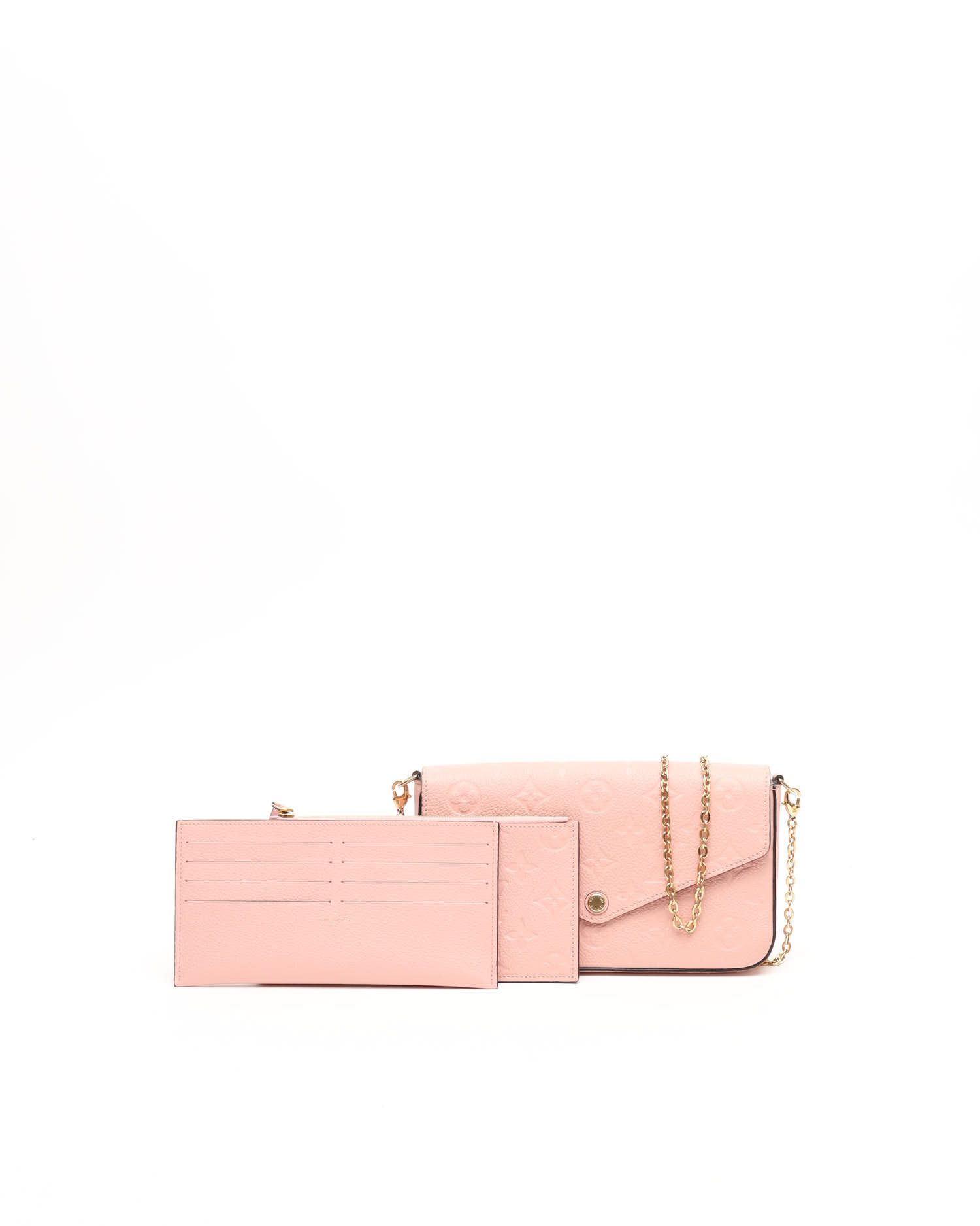 Pre-owned Louis Vuitton Empreinte Pochette Félicie Bag In Pink