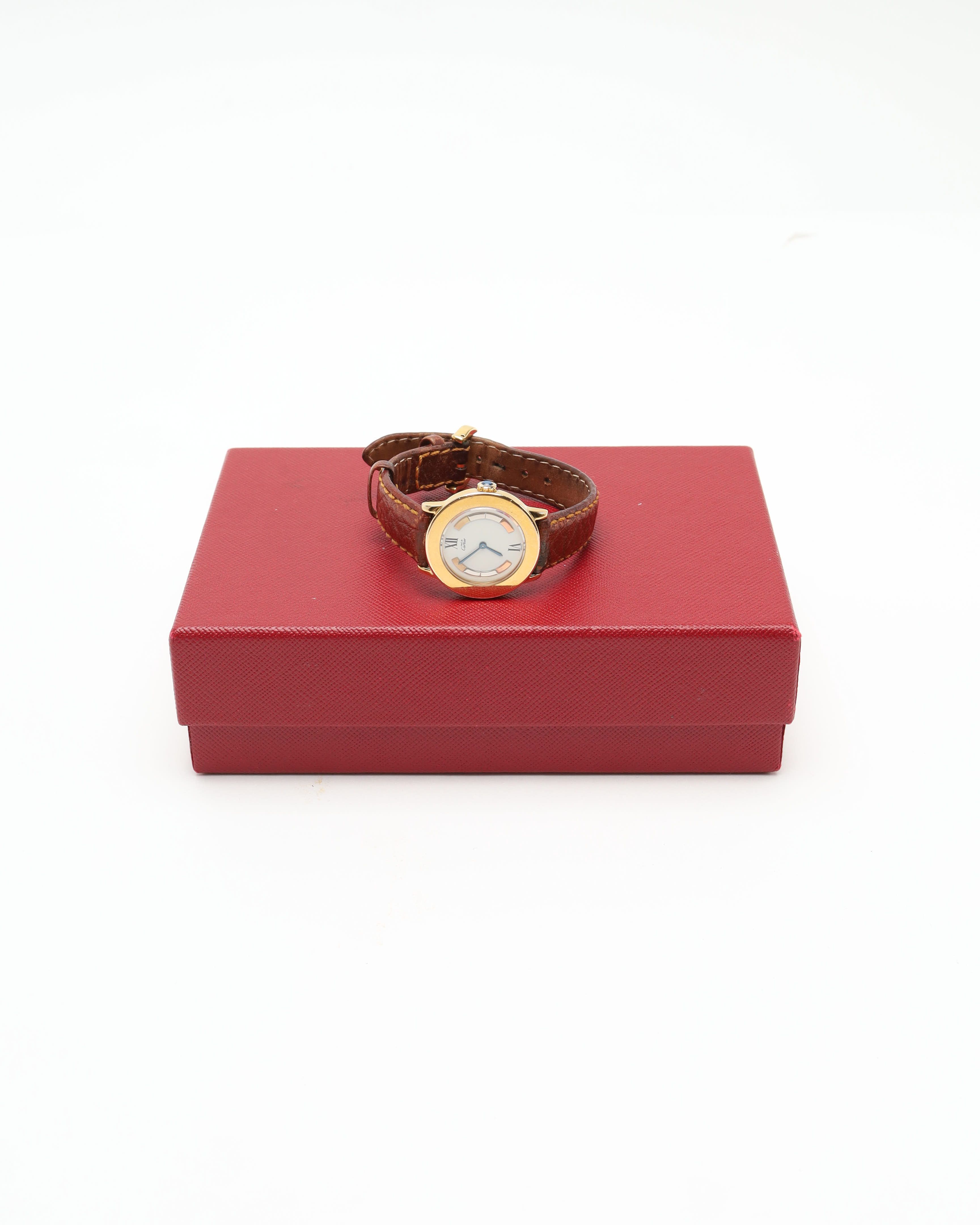 Cartier Must De  Ronde 27mm Ref 1801 Watch In Brown