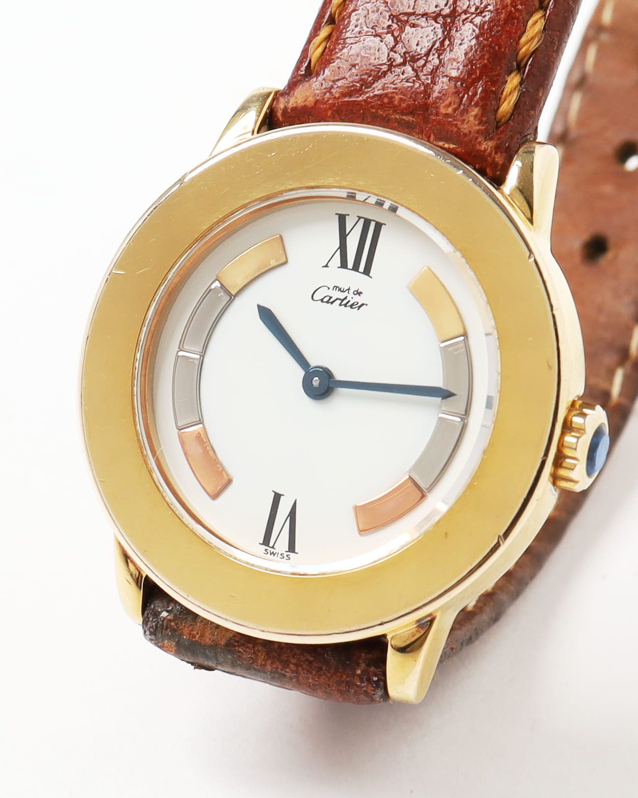 Cartier Must De  Ronde 27mm Ref 1801 Watch In Brown