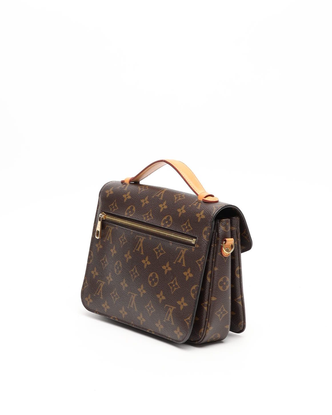 Pre-owned Louis Vuitton Monogram Pochette Metis Bag In Brown