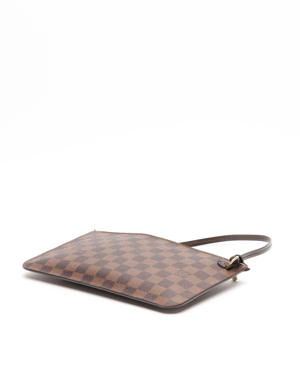 Pre-owned Louis Vuitton Damier Ebene Neverfull Pouch In Brown