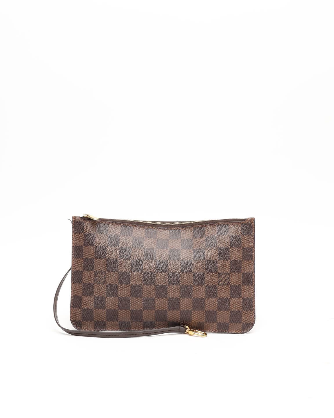 Pre-owned Louis Vuitton Damier Ebene Neverfull Pouch In Brown