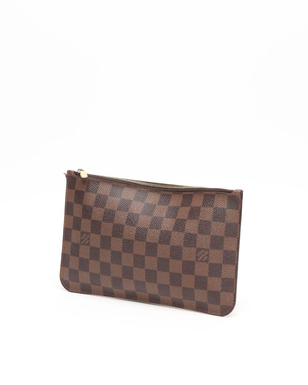 Pre-owned Louis Vuitton Damier Ebene Neverfull Pouch In Brown