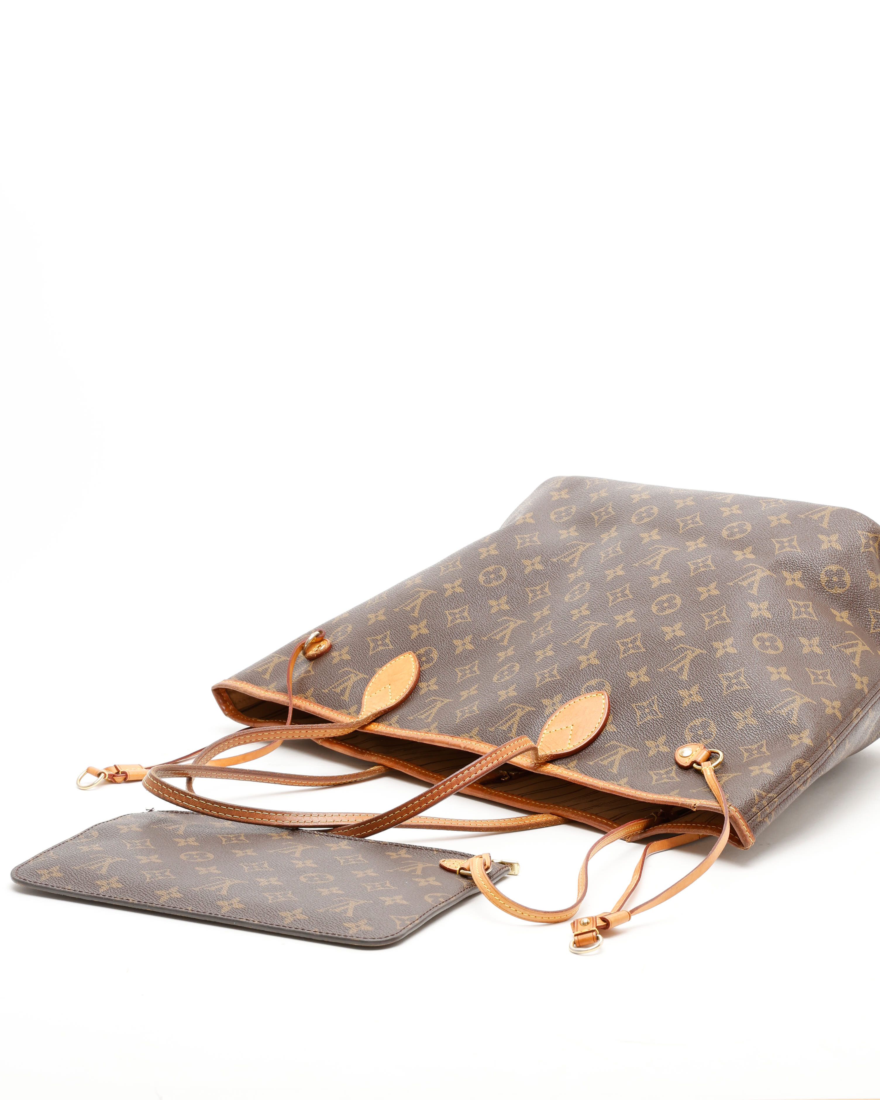 Pre-owned Louis Vuitton Monogram Neverfull Mm Tote Bag In Brown