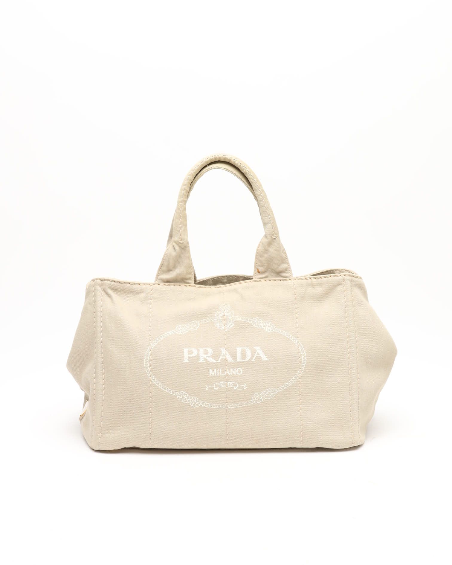 Prada Small Canapa Bag In Sand