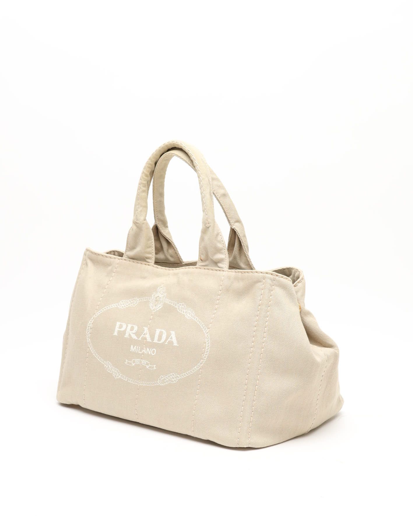 Prada Small Canapa Bag In Sand