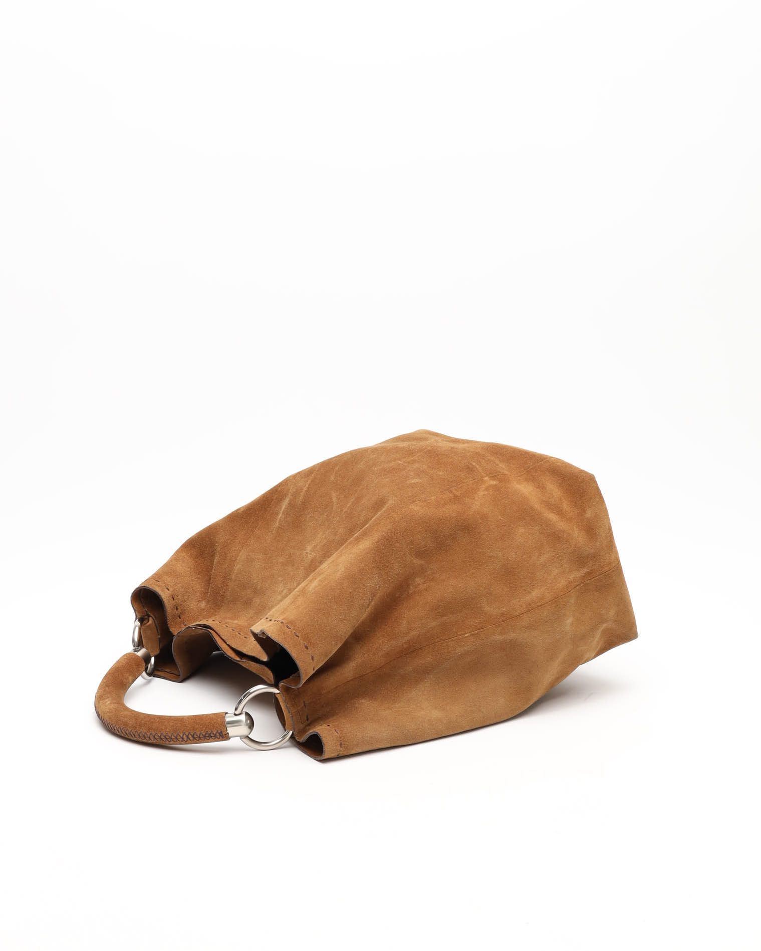Prada Suede Hobo Bag In Brown