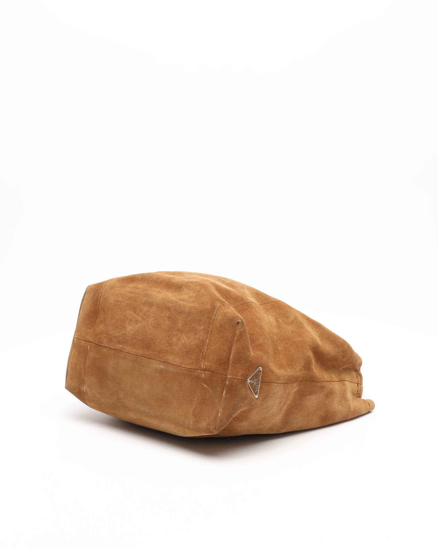 Prada Suede Hobo Bag In Brown