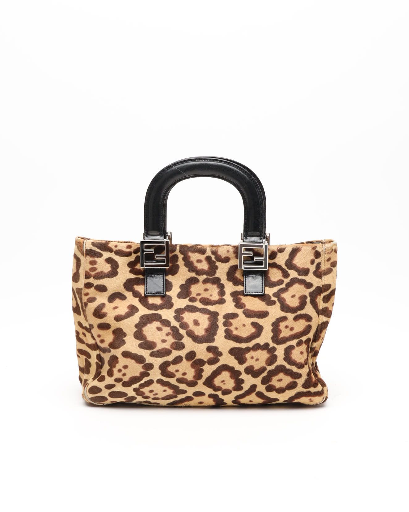 Fendi Leopard Pony Tote Bag