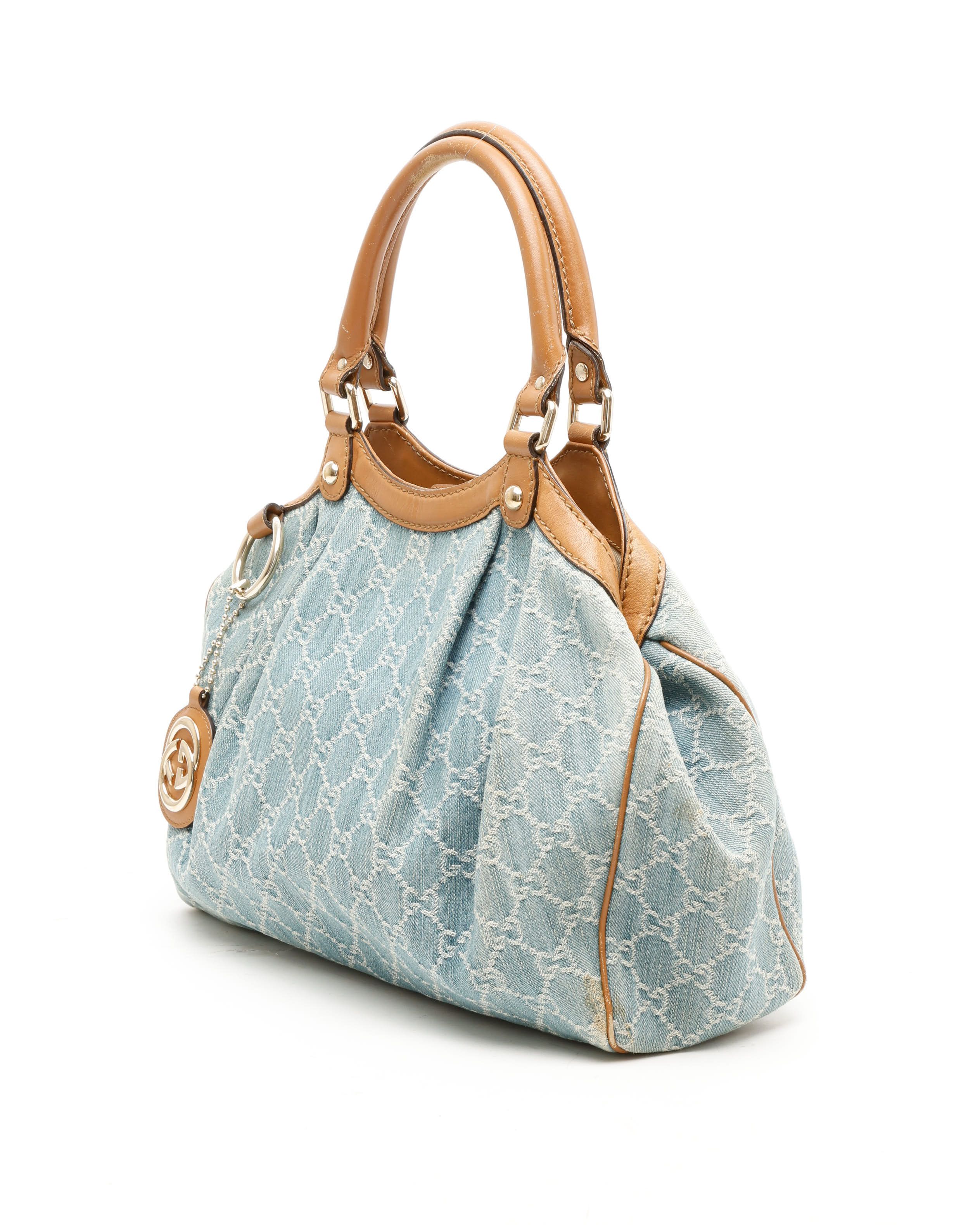 Gucci Gg Denim Sukey Bag In Multi