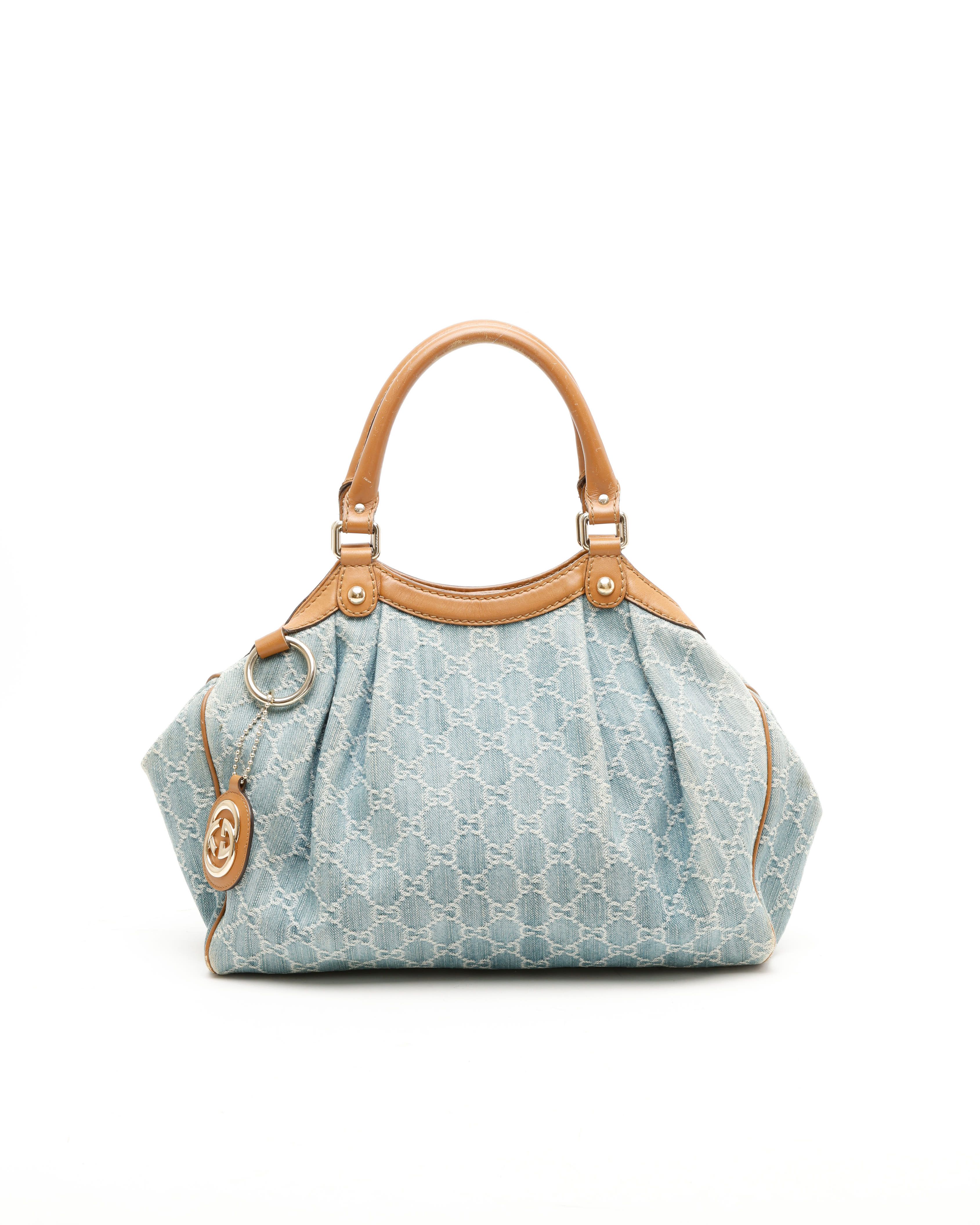Gucci Gg Denim Sukey Bag In Multi