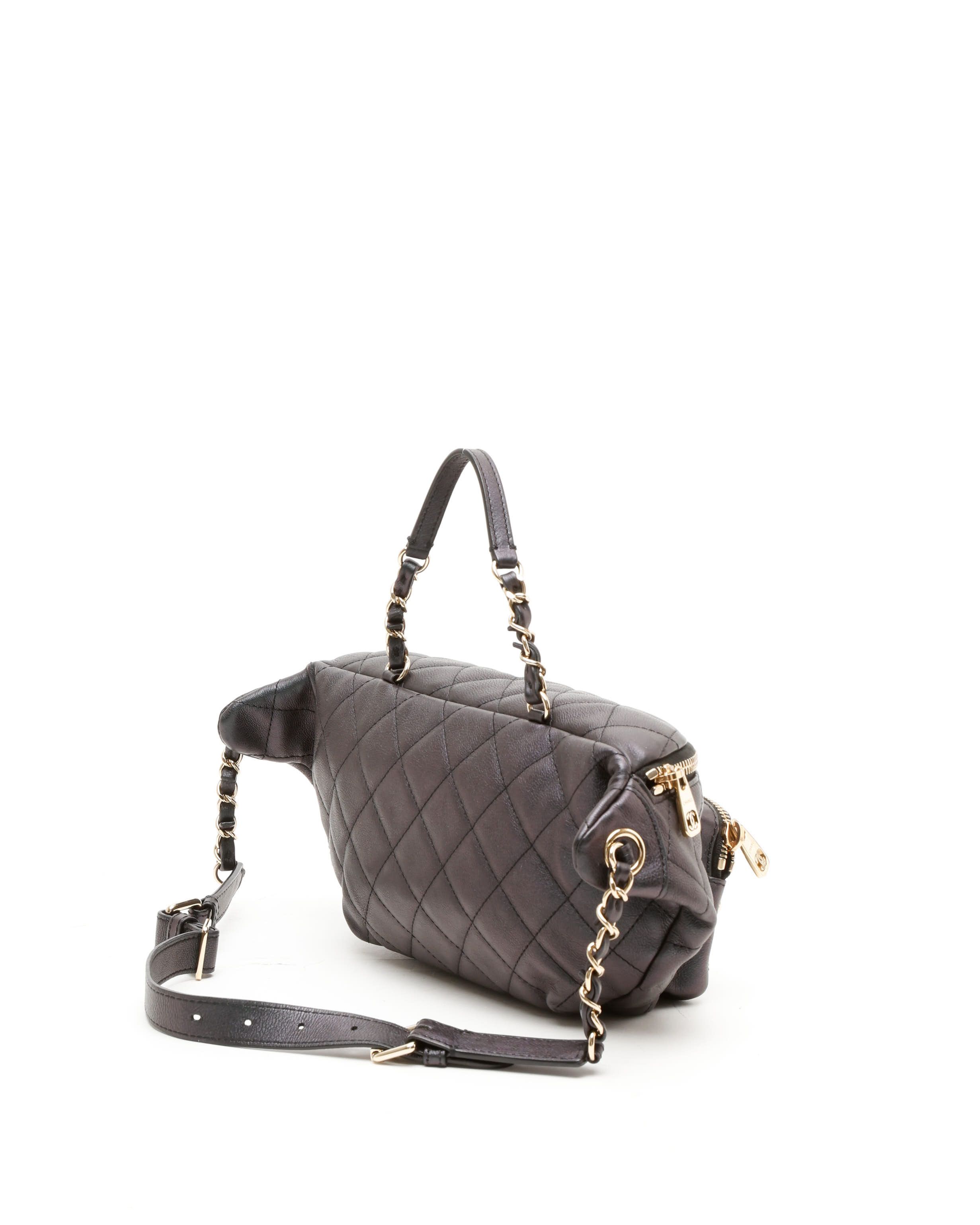 Pre-owned Chanel Iridescent All About Belt Bag In Black
