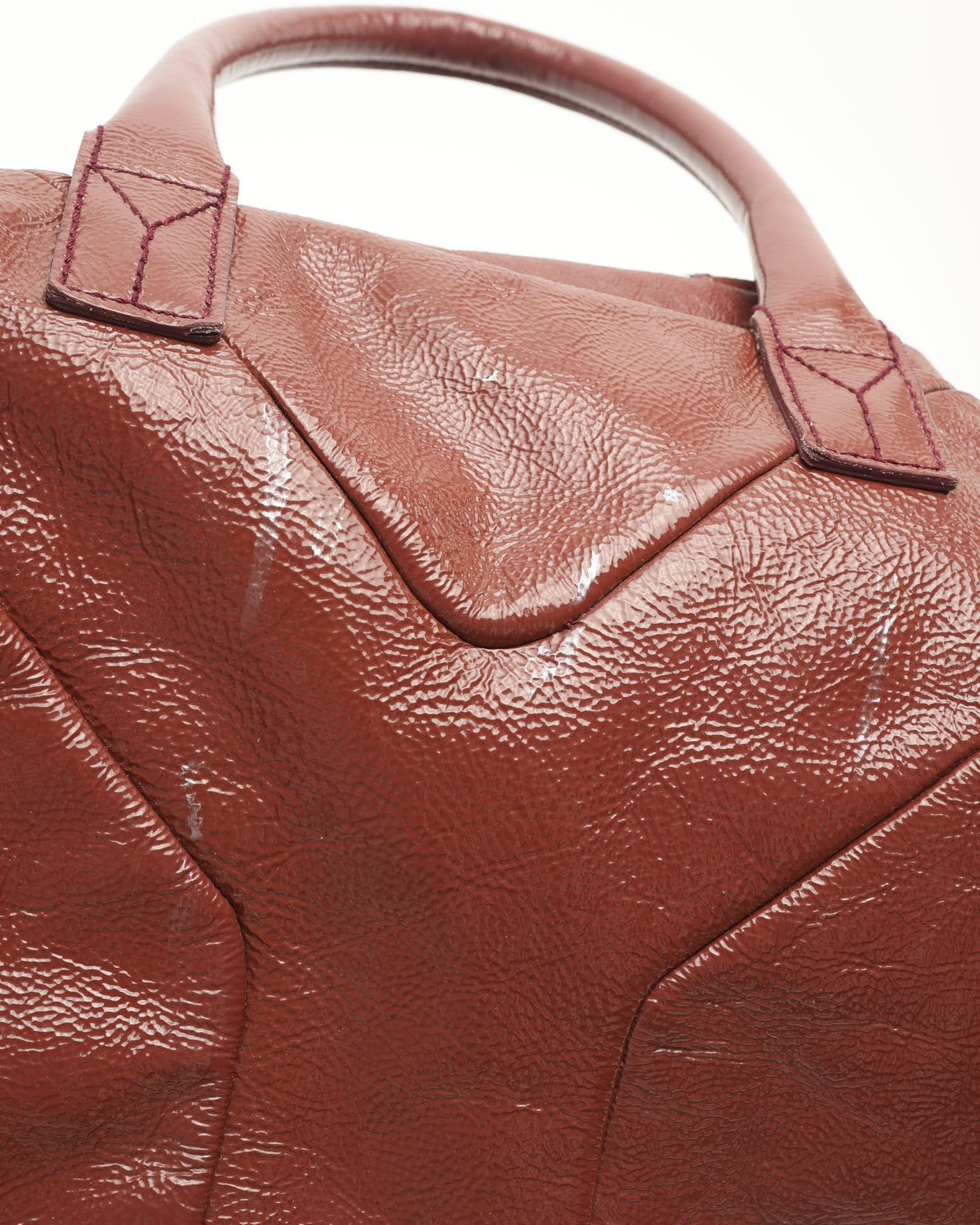 Saint Laurent Patent Easy Y Boston Bag In Red