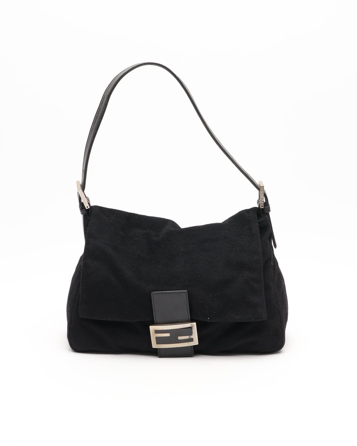Fendi Mamma Wool Bag In Black