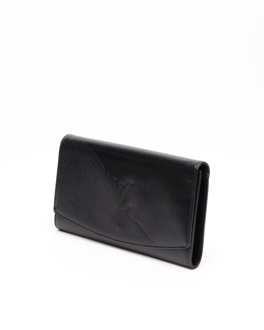Pre-owned Louis Vuitton Epi Aegean Opera Clutch Bag In Black