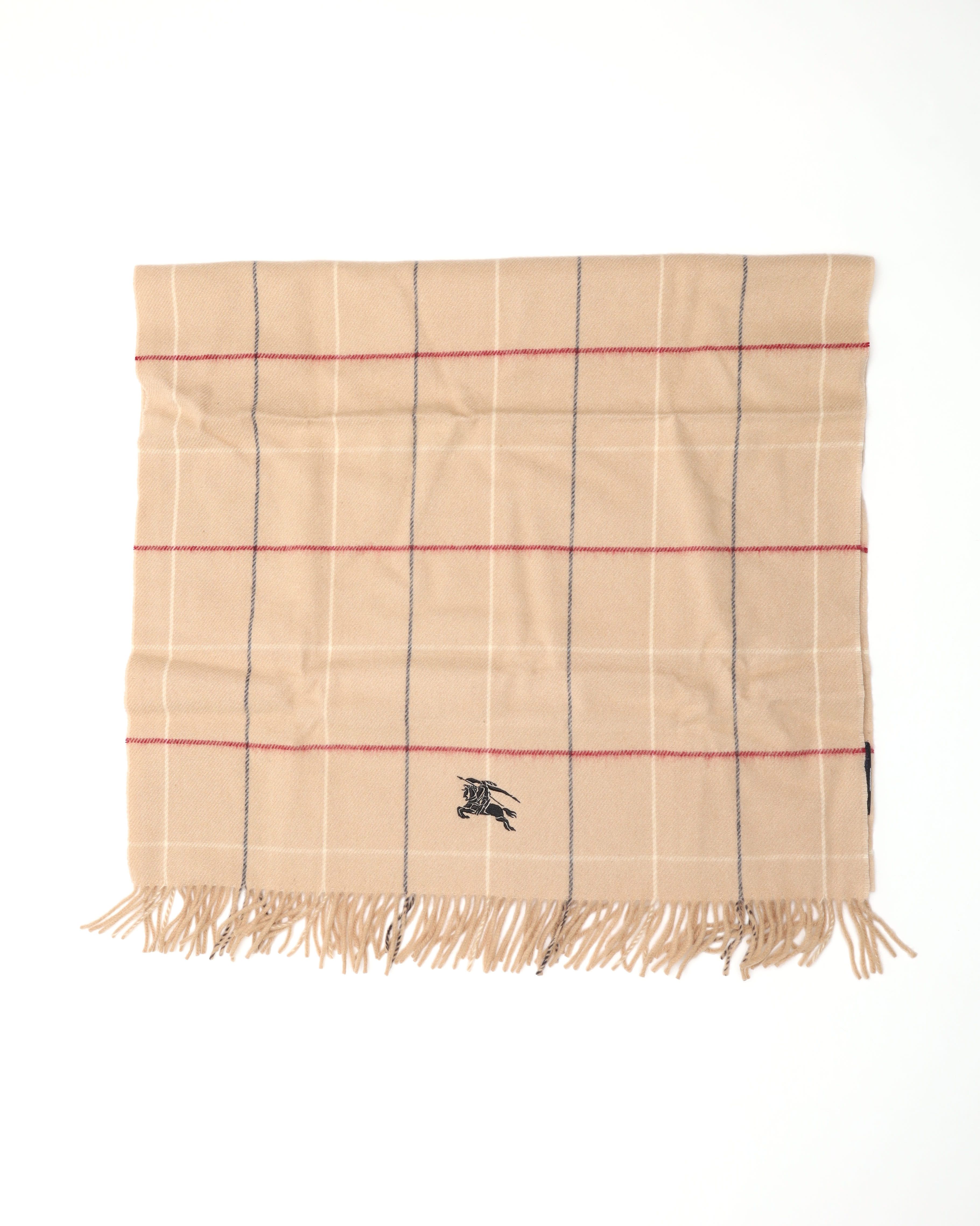Burberry Nova Check Wool Scarf In Brown
