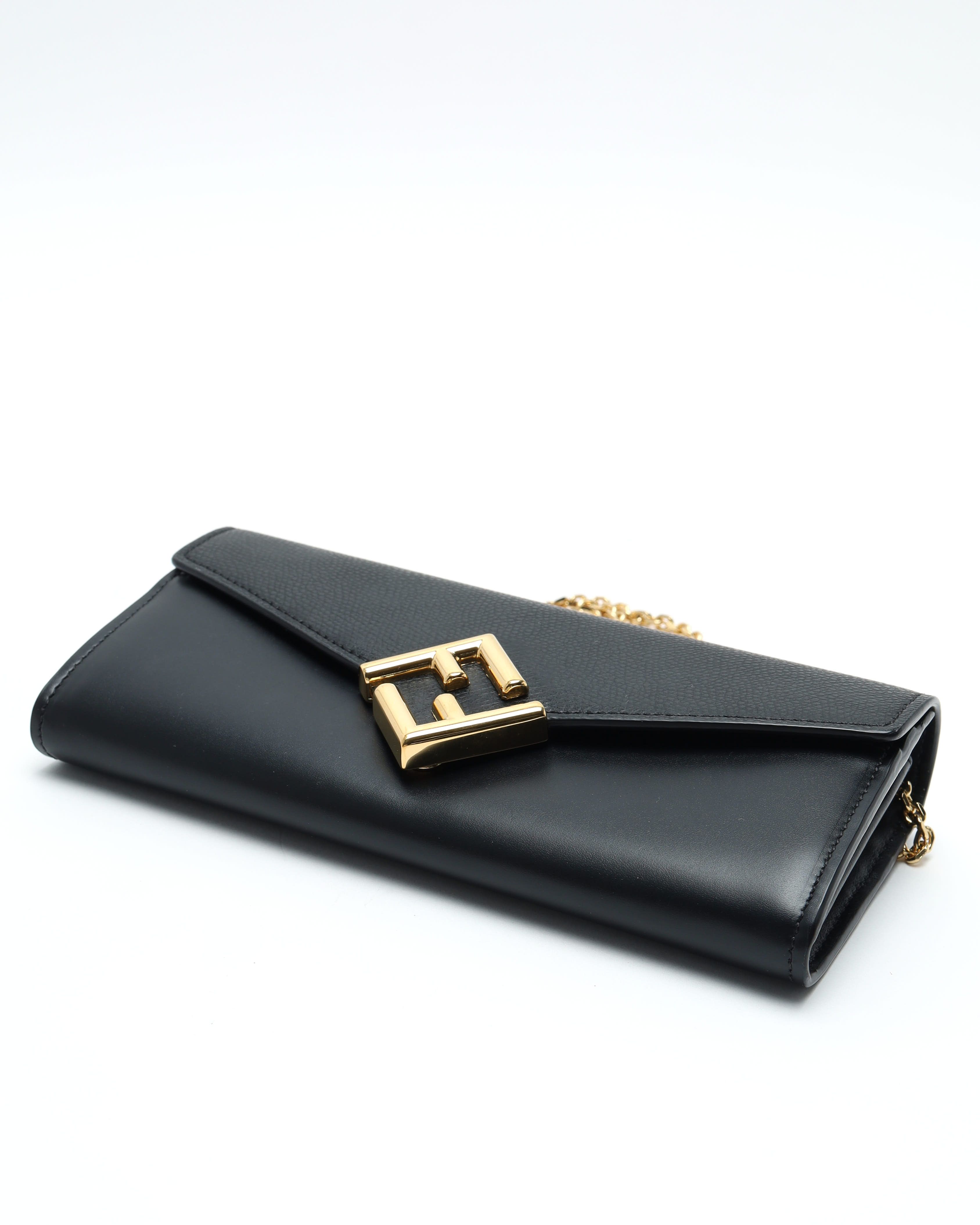 Fendi Ff Diamonds Wallet On Chain Bag In Black
