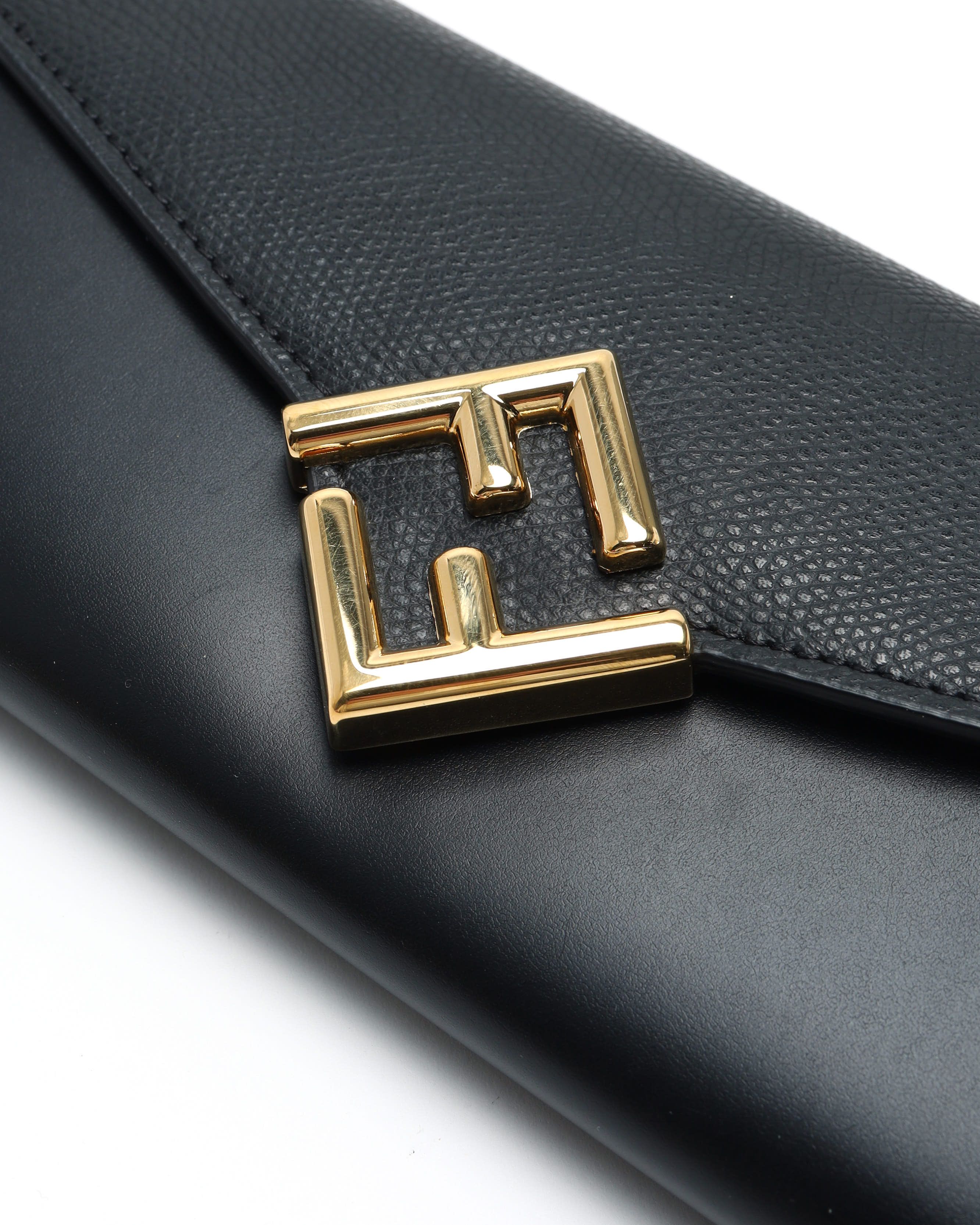 Fendi Ff Diamonds Wallet On Chain Bag In Black