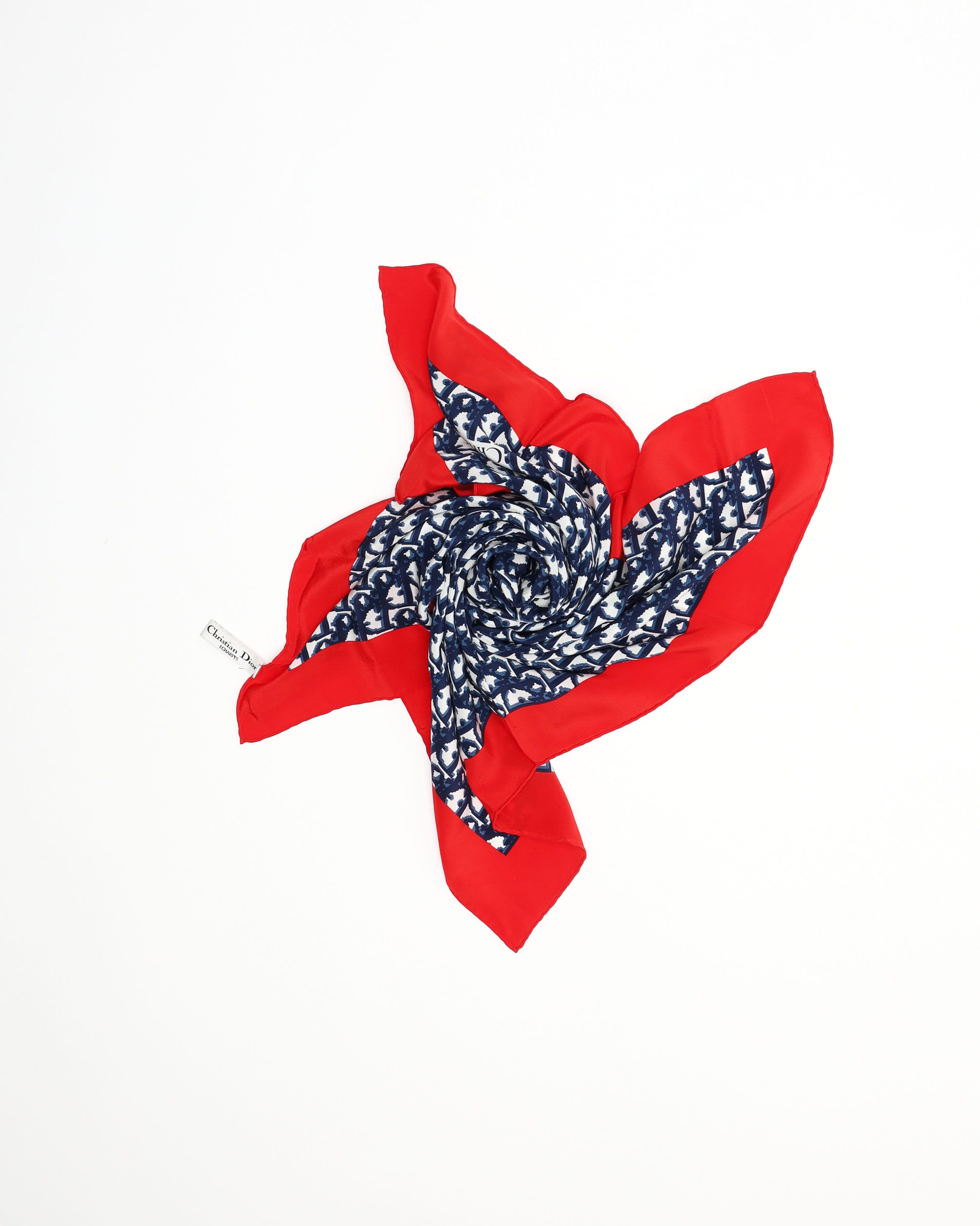 Dior Christian  80 Trotter Scarf Silk In Blue