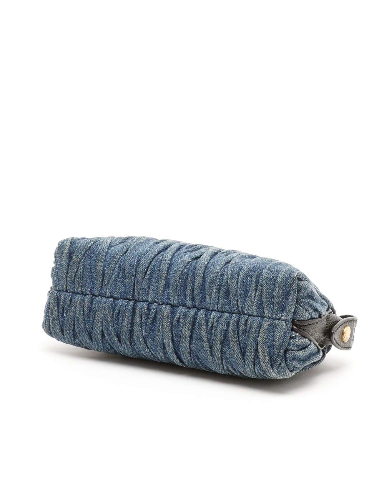 Miu Miu Denim Matelassé Clutch In Multi