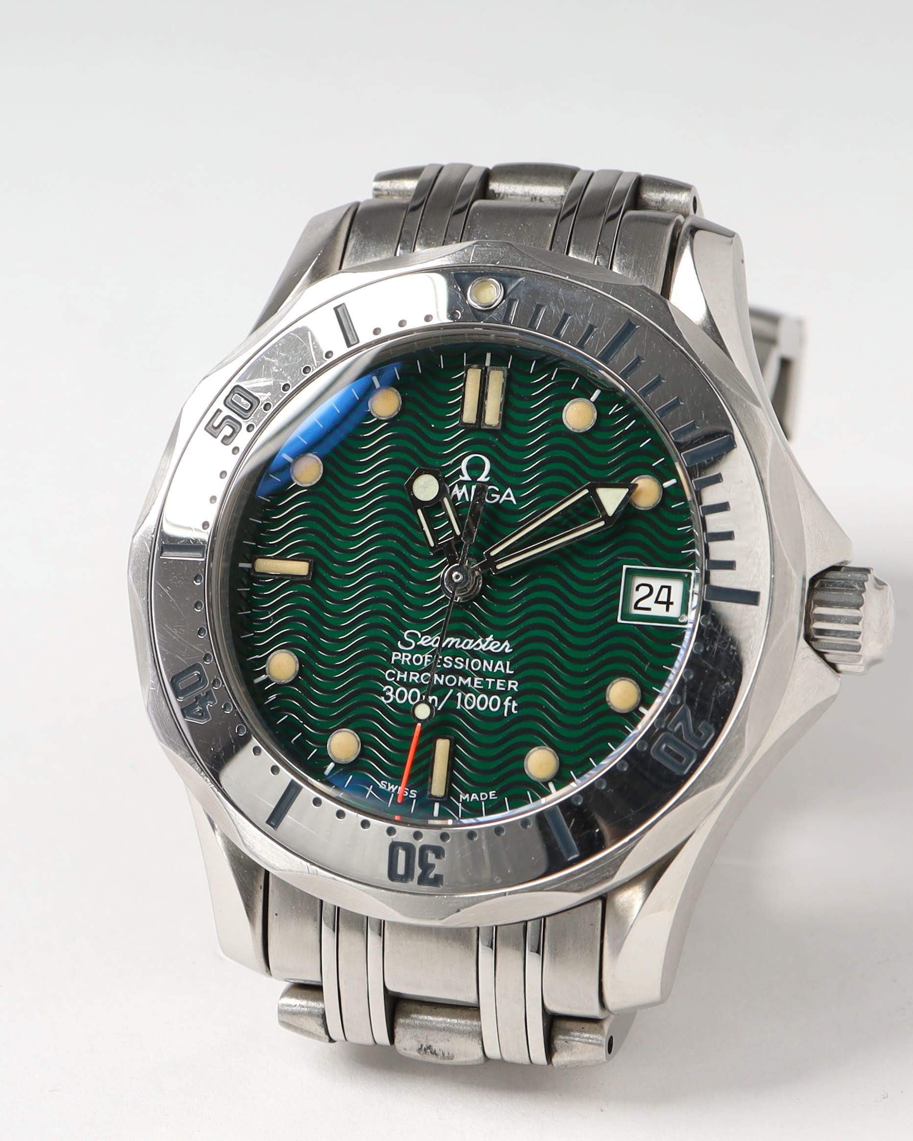 Omega Seamaster 300m 36mm Ref 2553.41 Full Set 1996 Watch In Green