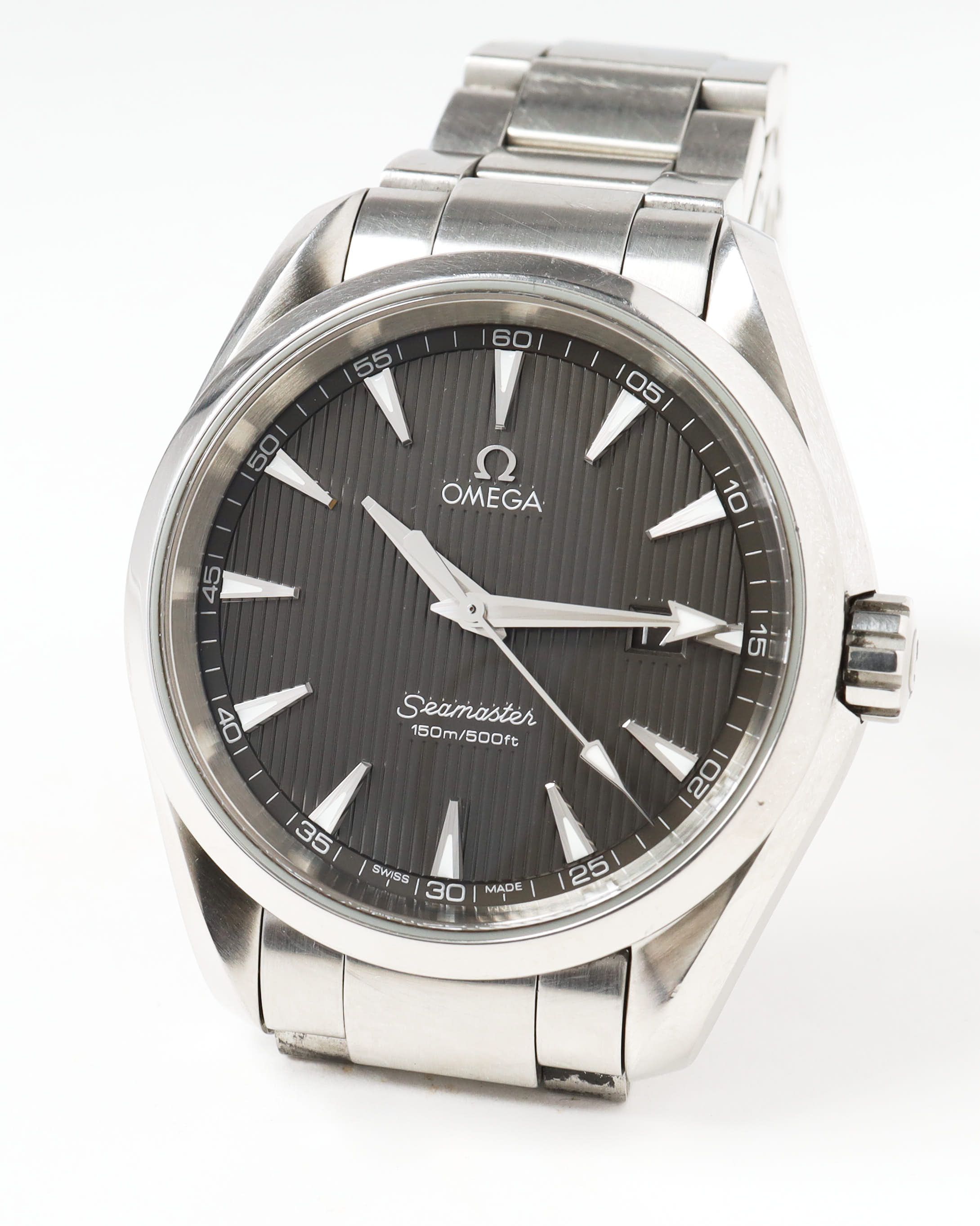 Omega Seamaster 150m 39mm Aqua Terra Watch In Metallic
