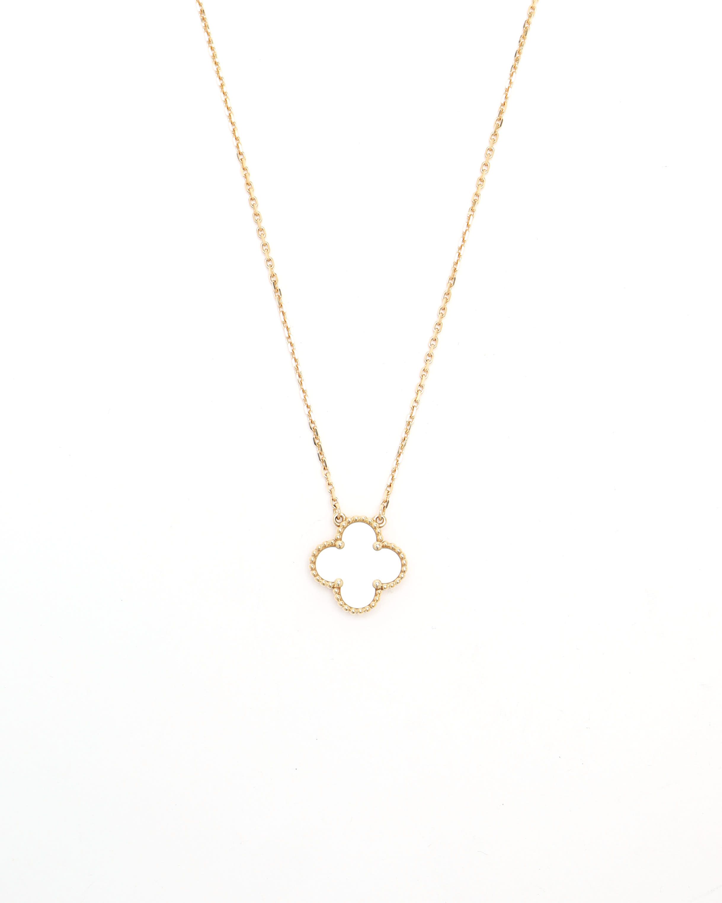 Van Cleef & Arpels Vintage Alhambra Mother-of-pearl Pendant 18kt Yellow Gold In Gold