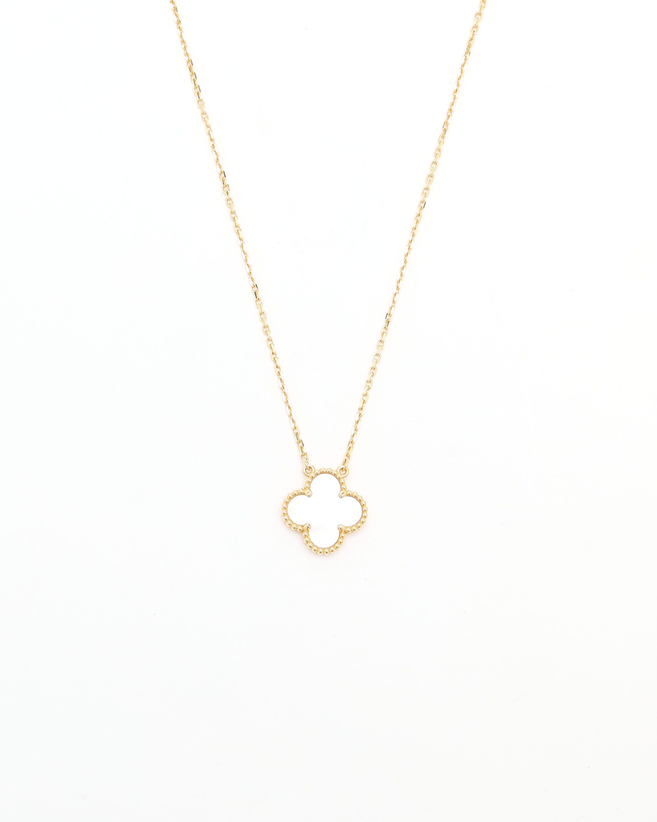 Van Cleef & Arpels Vintage Alhambra Mother-of-pearl Pendant 18kt Yellow Gold In Gold