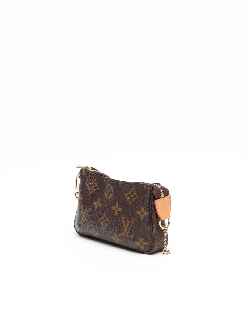 Pre-owned Louis Vuitton Monogram Mini Pochette Accessoires Bag In Brown