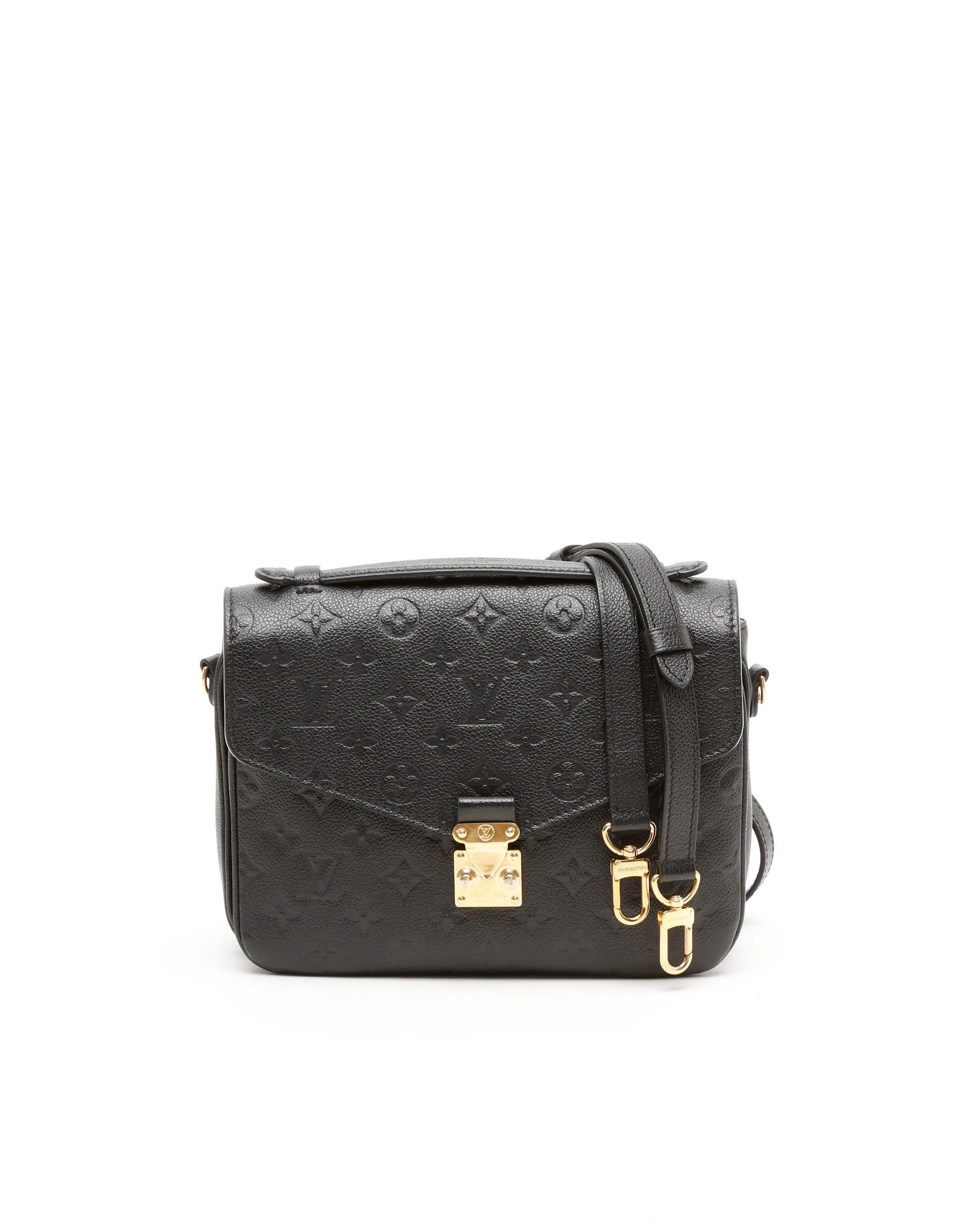 Pre-owned Louis Vuitton Monogram Empreinte Pochette Metis Bag In Black
