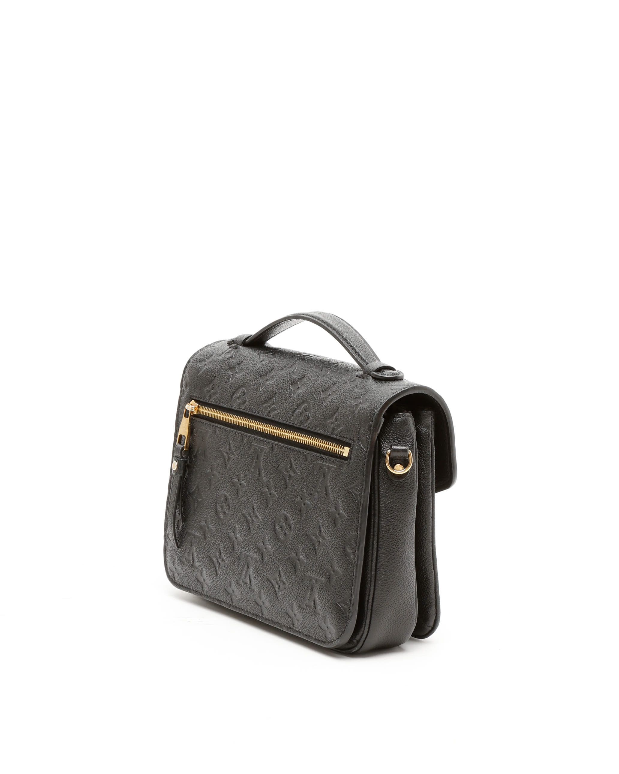 Pre-owned Louis Vuitton Monogram Empreinte Pochette Metis Bag In Black