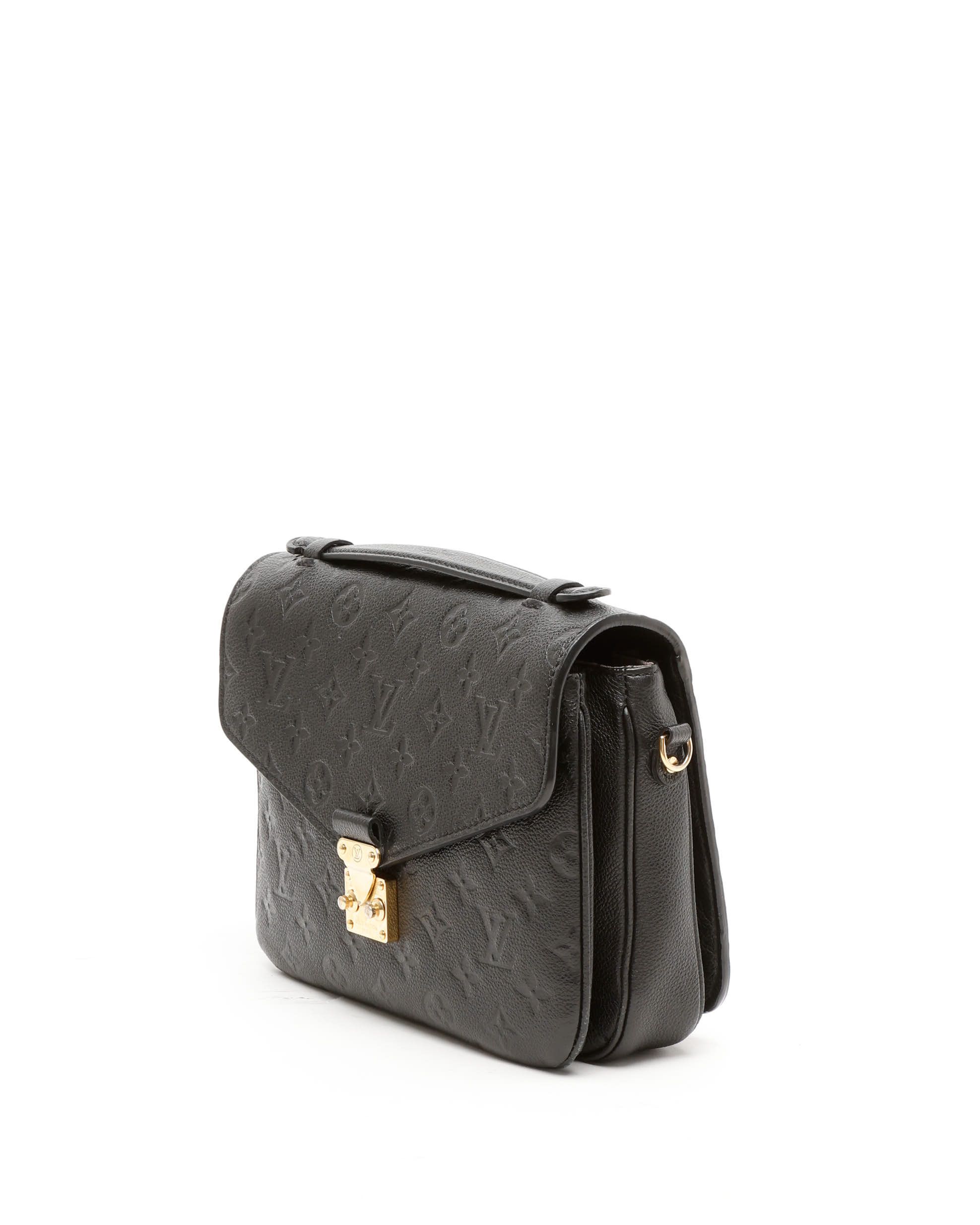 Pre-owned Louis Vuitton Monogram Empreinte Pochette Metis Bag In Black